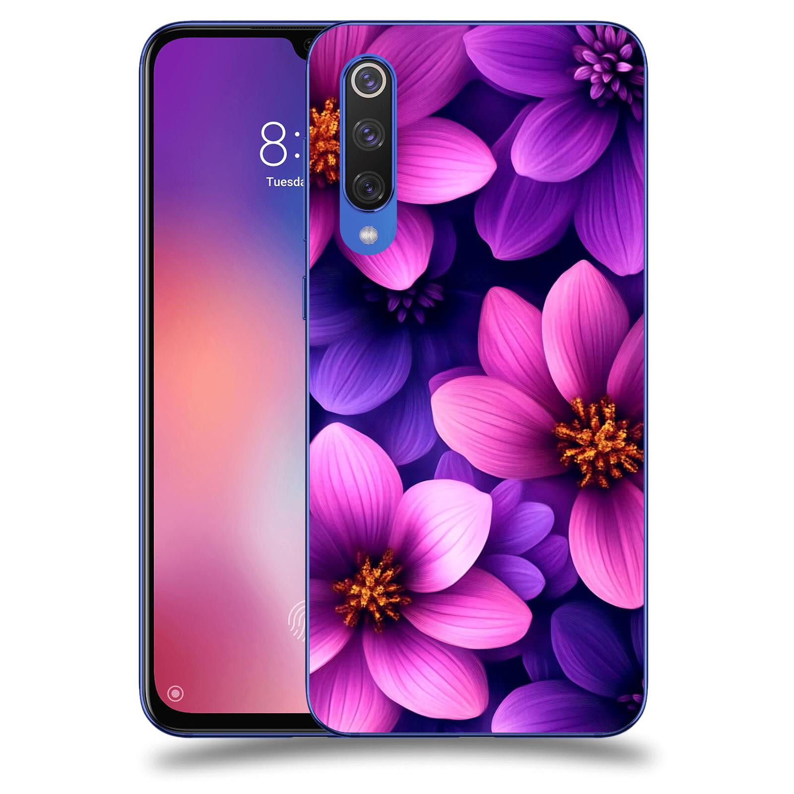ACOVER Kryt na mobil Xiaomi Mi 9 SE - Fialové květiny
