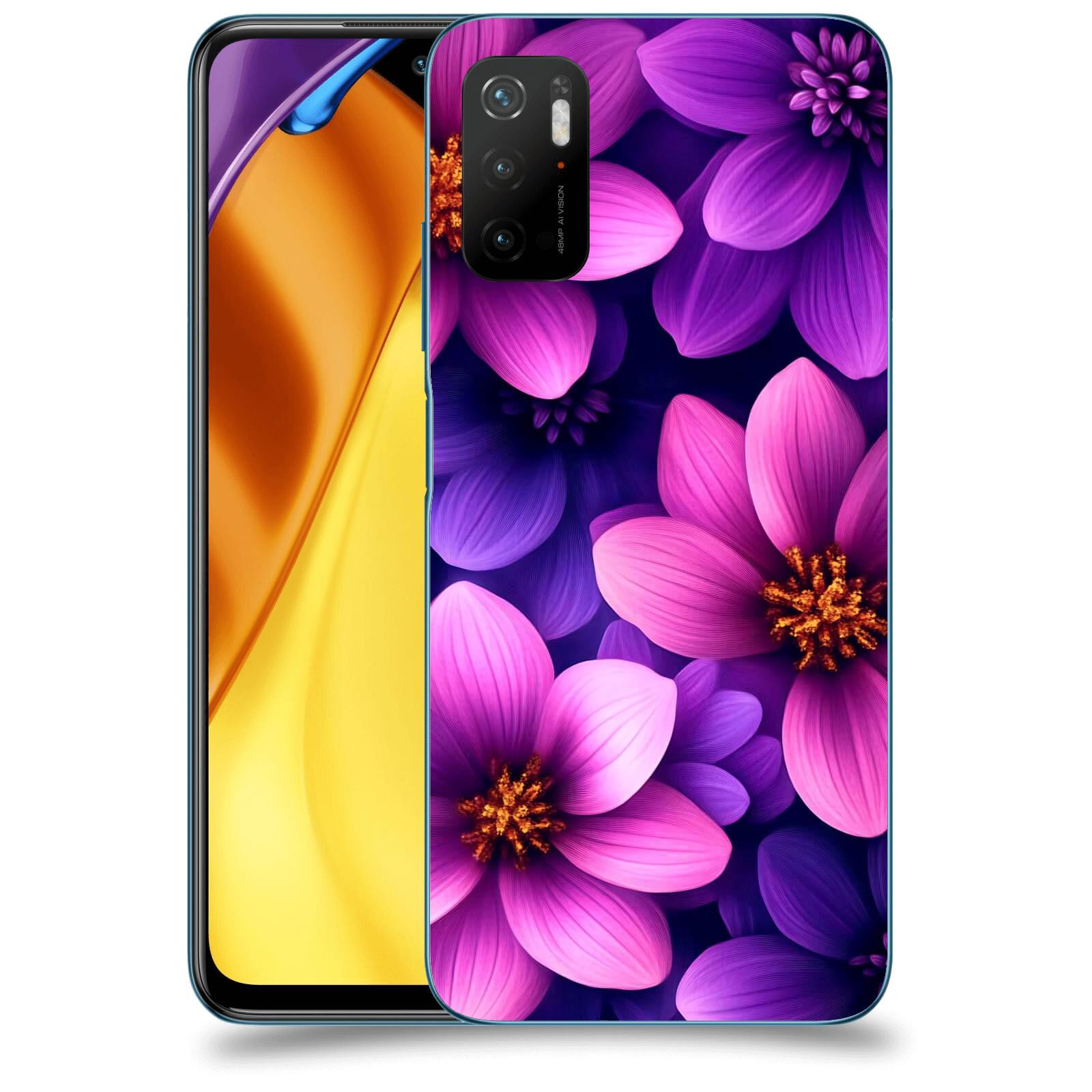 ACOVER Kryt na mobil Xiaomi Poco M3 Pro 5G - Fialové květiny
