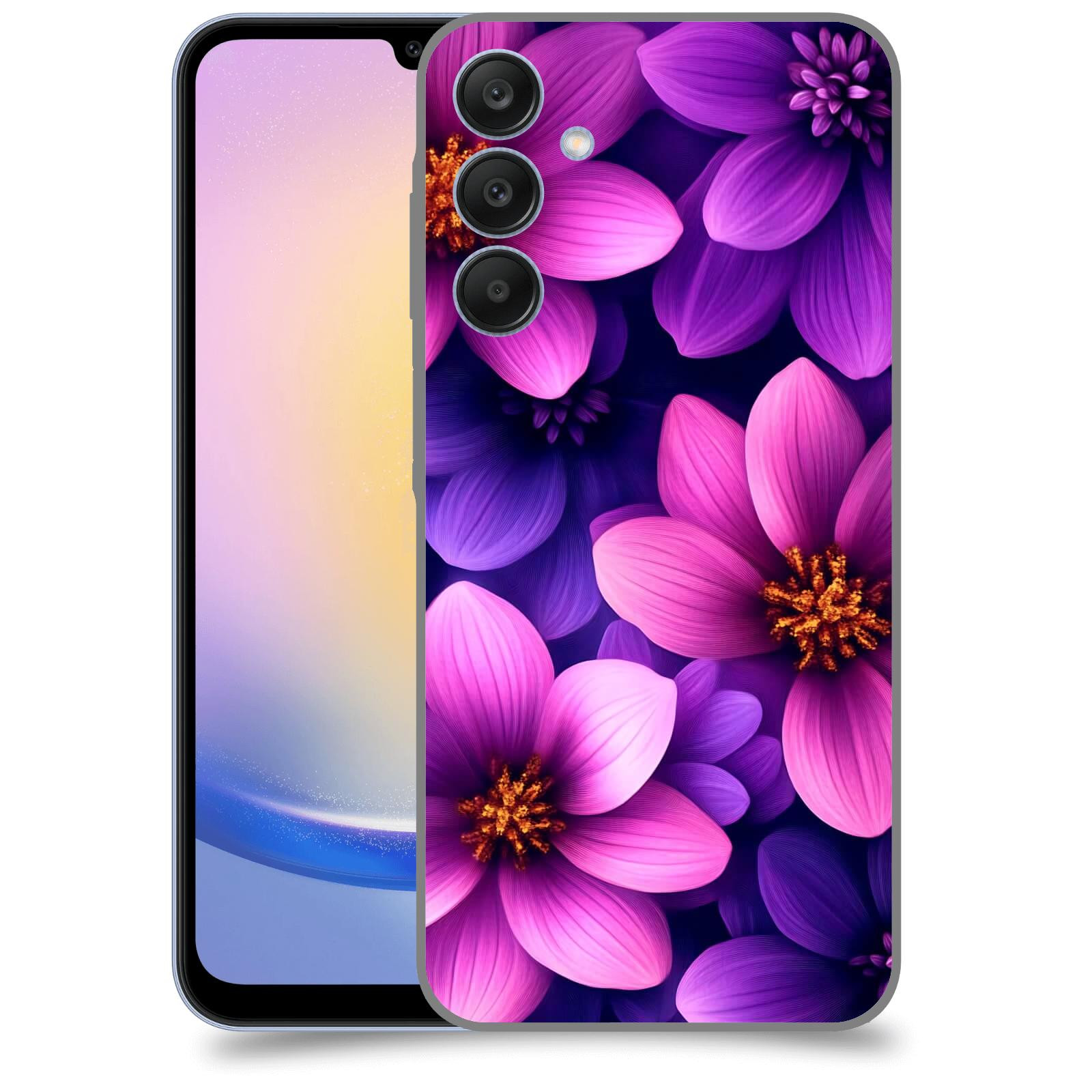 ACOVER Kryt na mobil Samsung Galaxy A25 5G - Fialové květiny