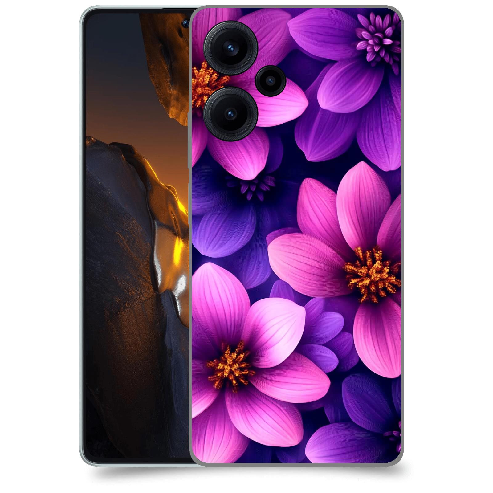ACOVER Kryt na mobil Xiaomi Poco F5 - Fialové květiny