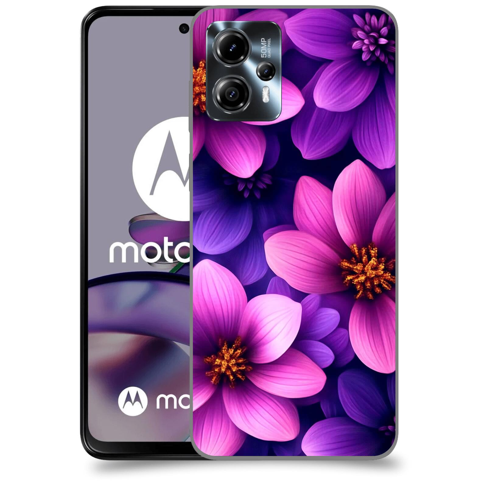 ACOVER Kryt na mobil Motorola Moto G13 - Fialové květiny