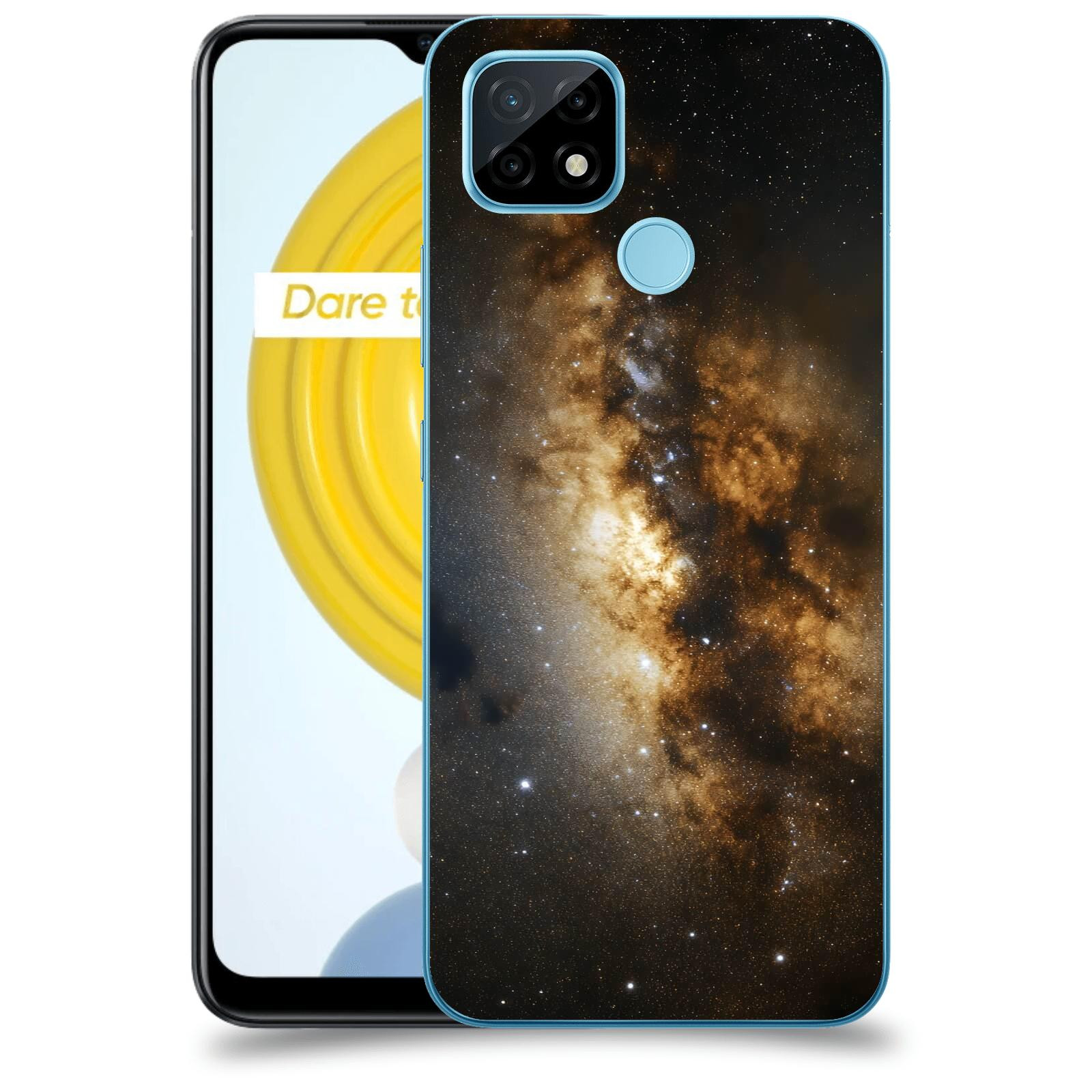 ACOVER Kryt na mobil Realme C21 - Kosmický oheň