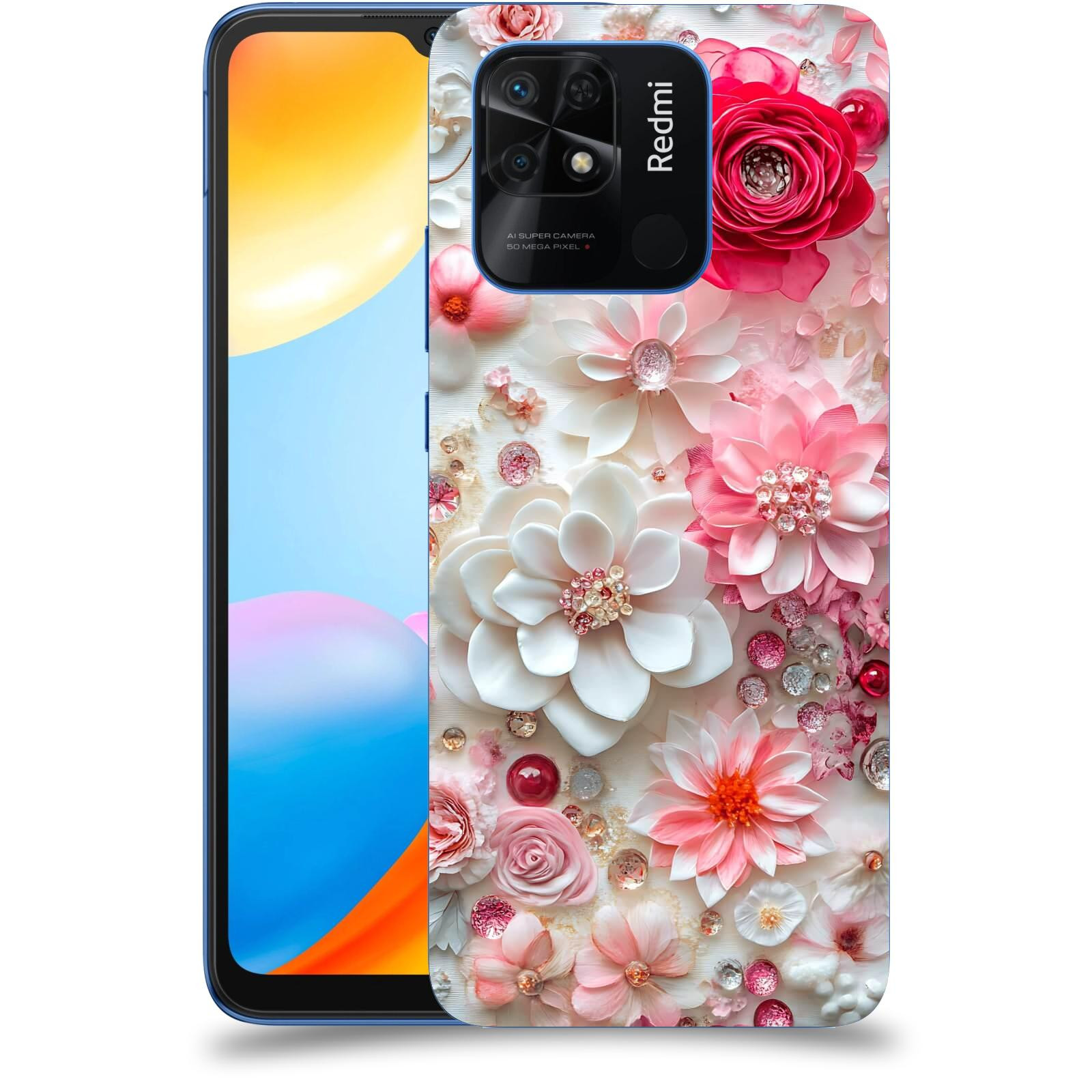 ACOVER Kryt na mobil Xiaomi Redmi 10C - Květinový luxus