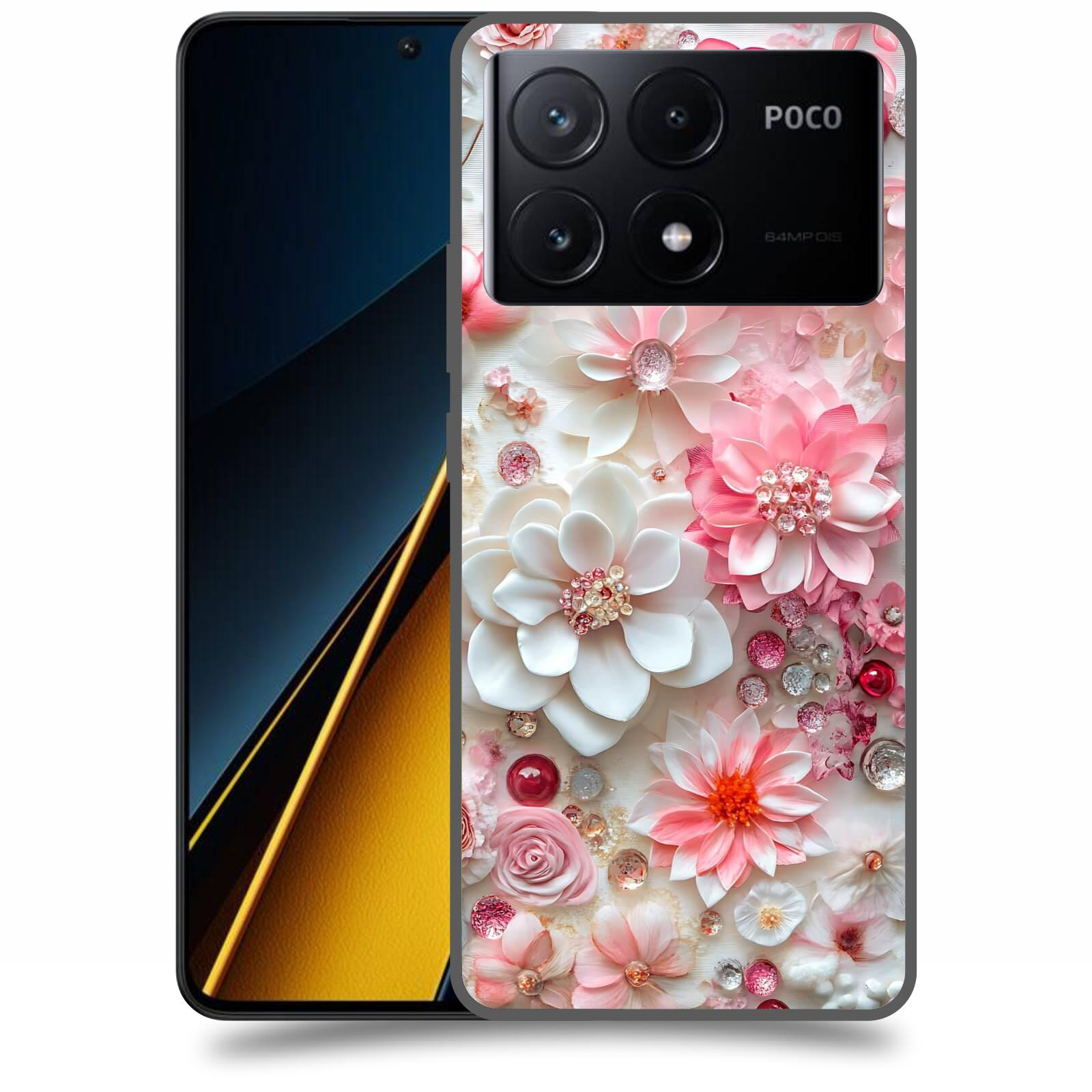 ACOVER Kryt na mobil Poco X6 Pro 5G - Květinový luxus