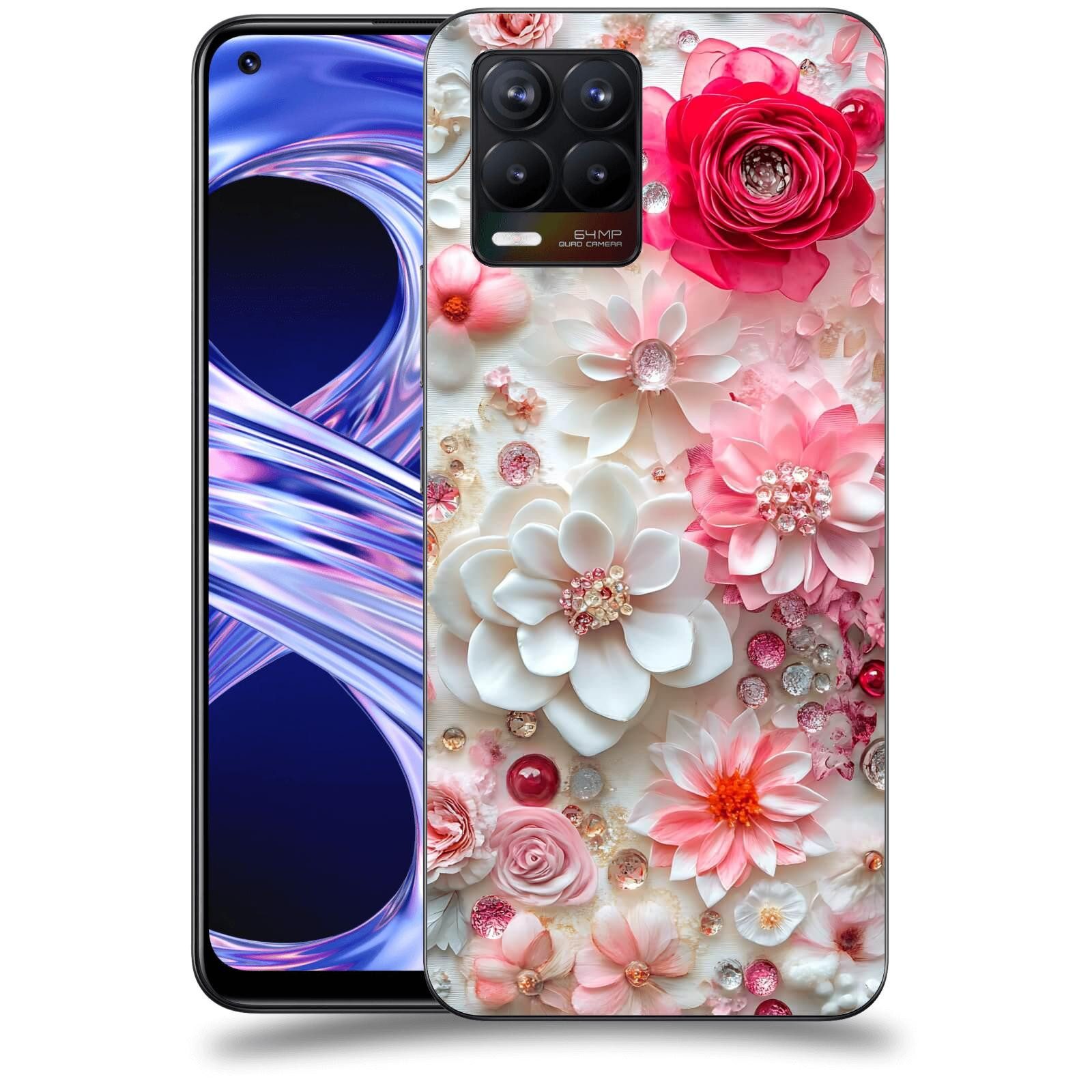 ACOVER Kryt na mobil Realme 8 - Květinový luxus