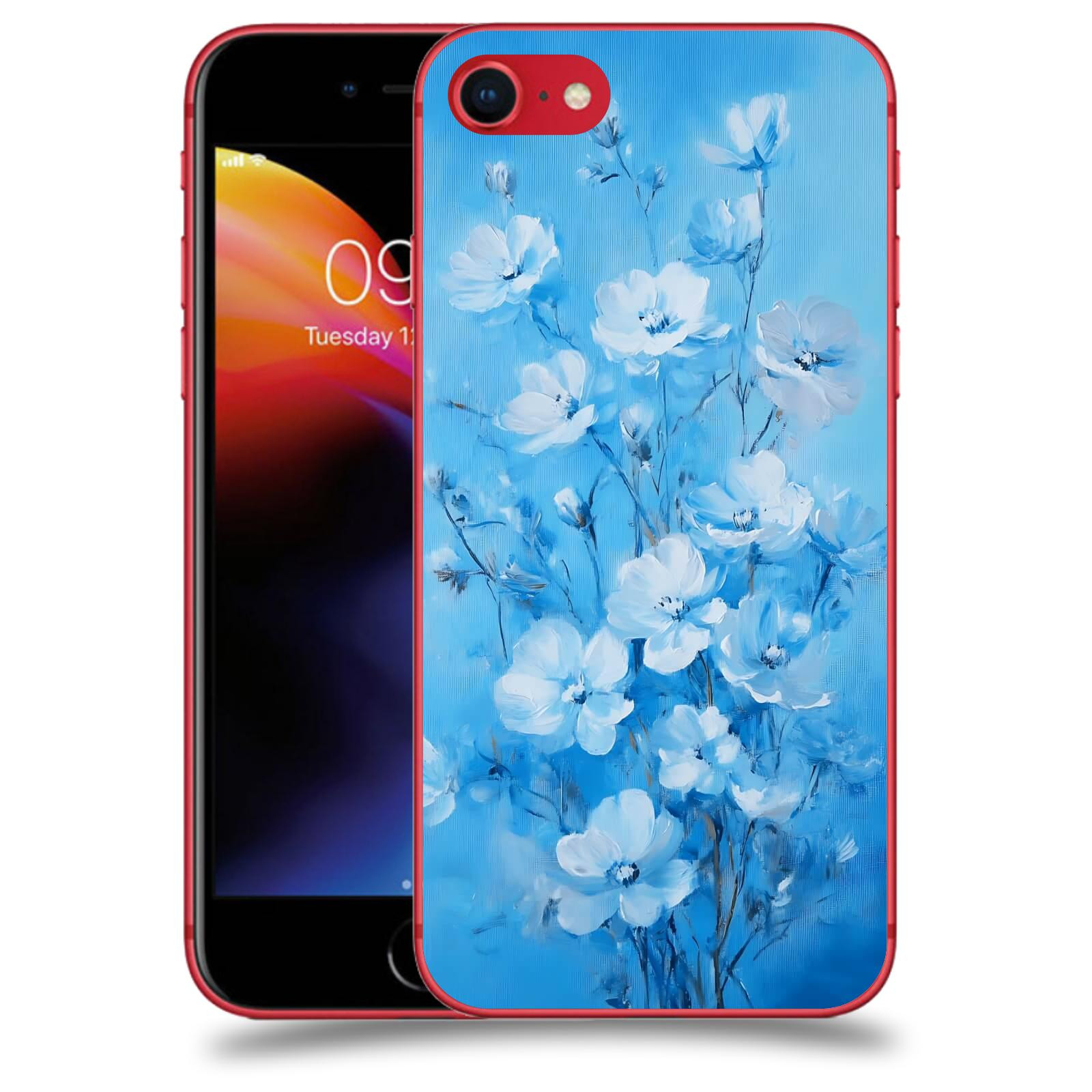 ACOVER Kryt na mobil Apple iPhone 8 - Modrá ilustrace