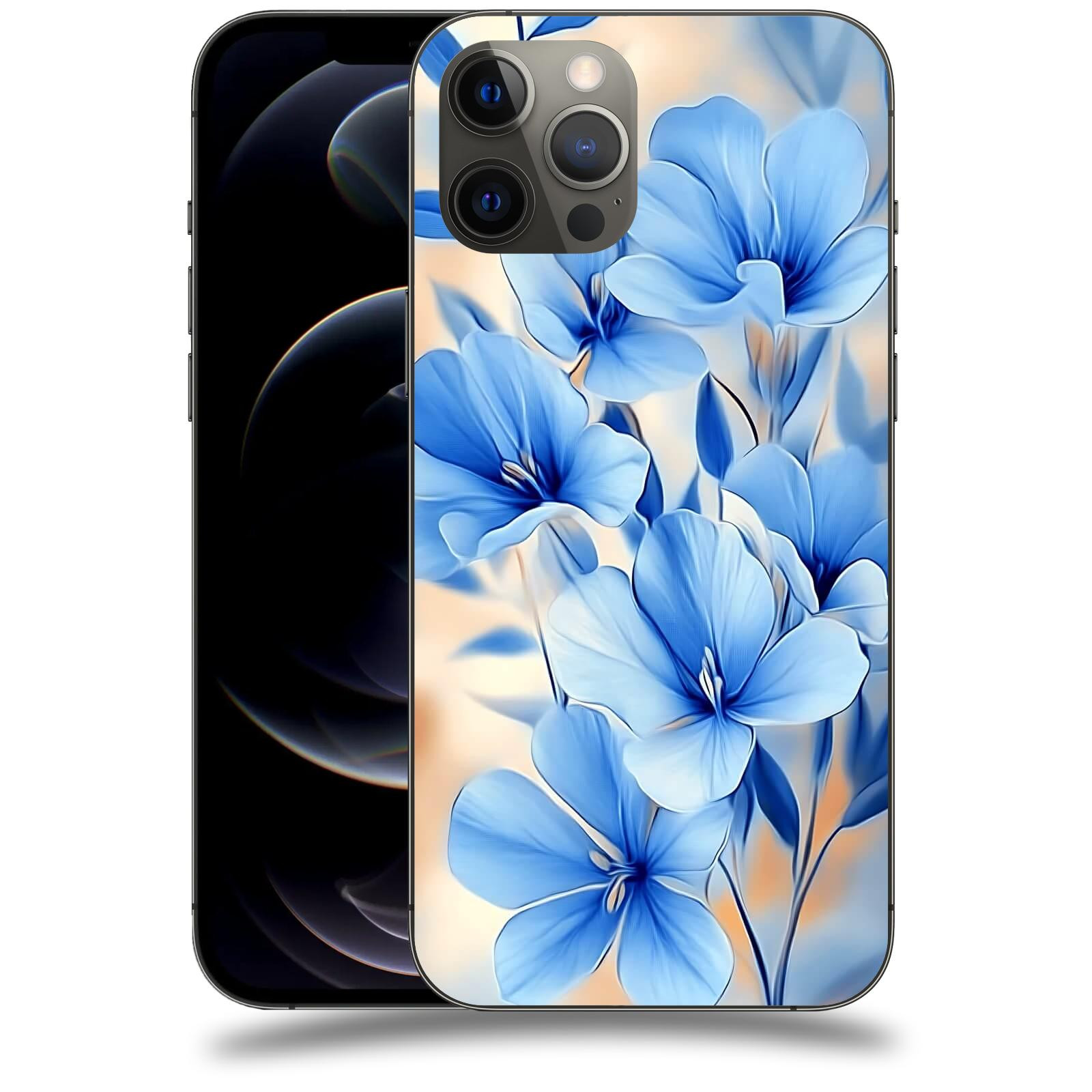 ACOVER Kryt na mobil Apple iPhone 12 Pro Max - Modré květiny.