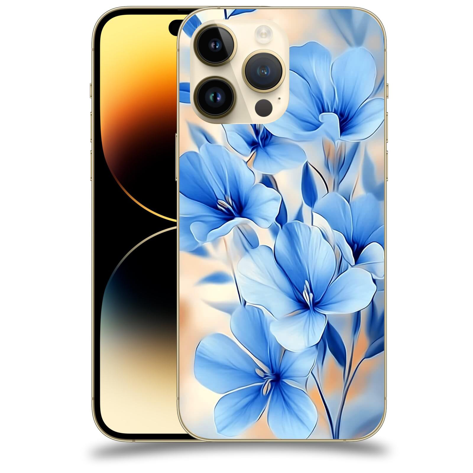 ACOVER Kryt na mobil Apple iPhone 14 Pro Max - Modré květiny.