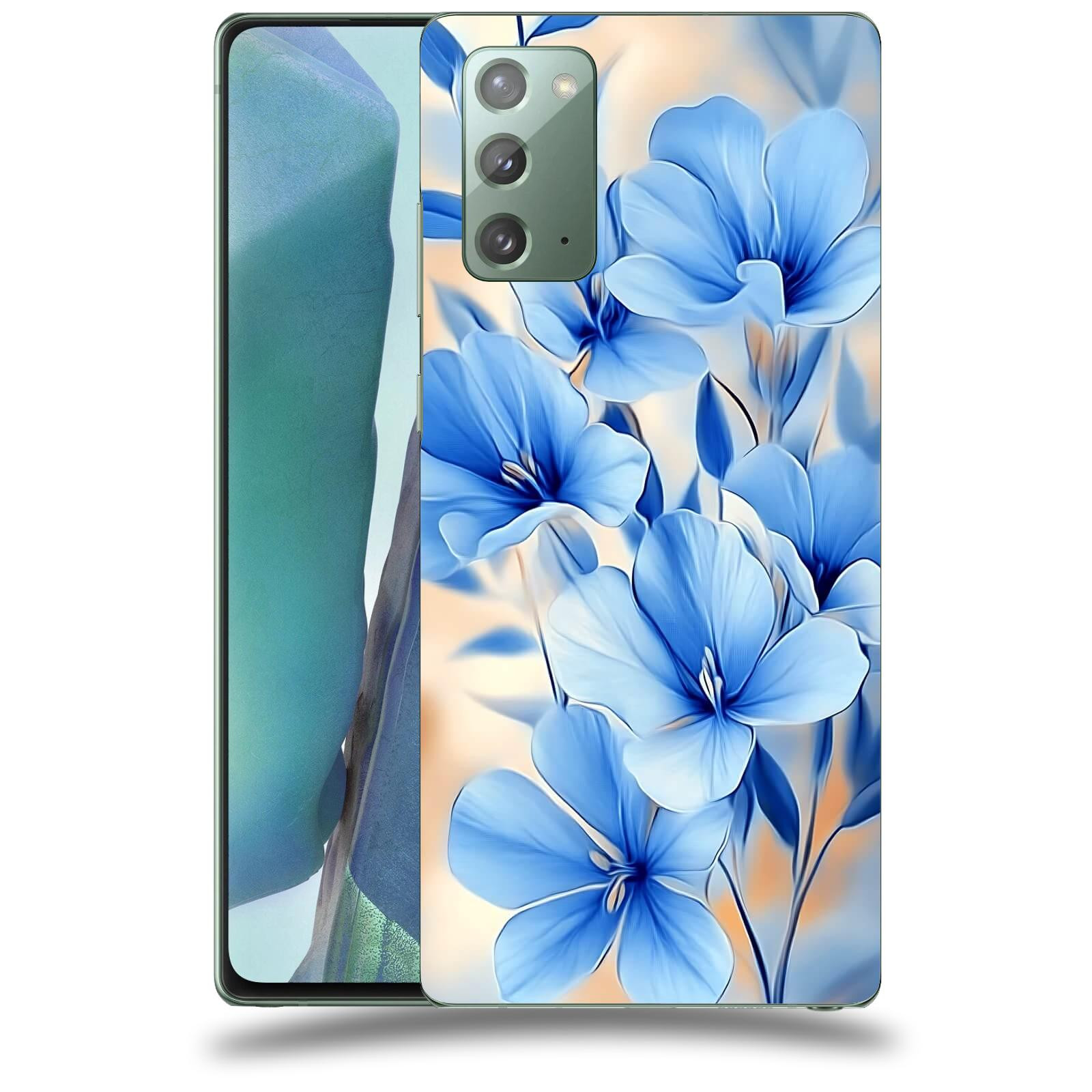 ACOVER Kryt na mobil Samsung Galaxy Note 20 - Modré květiny.