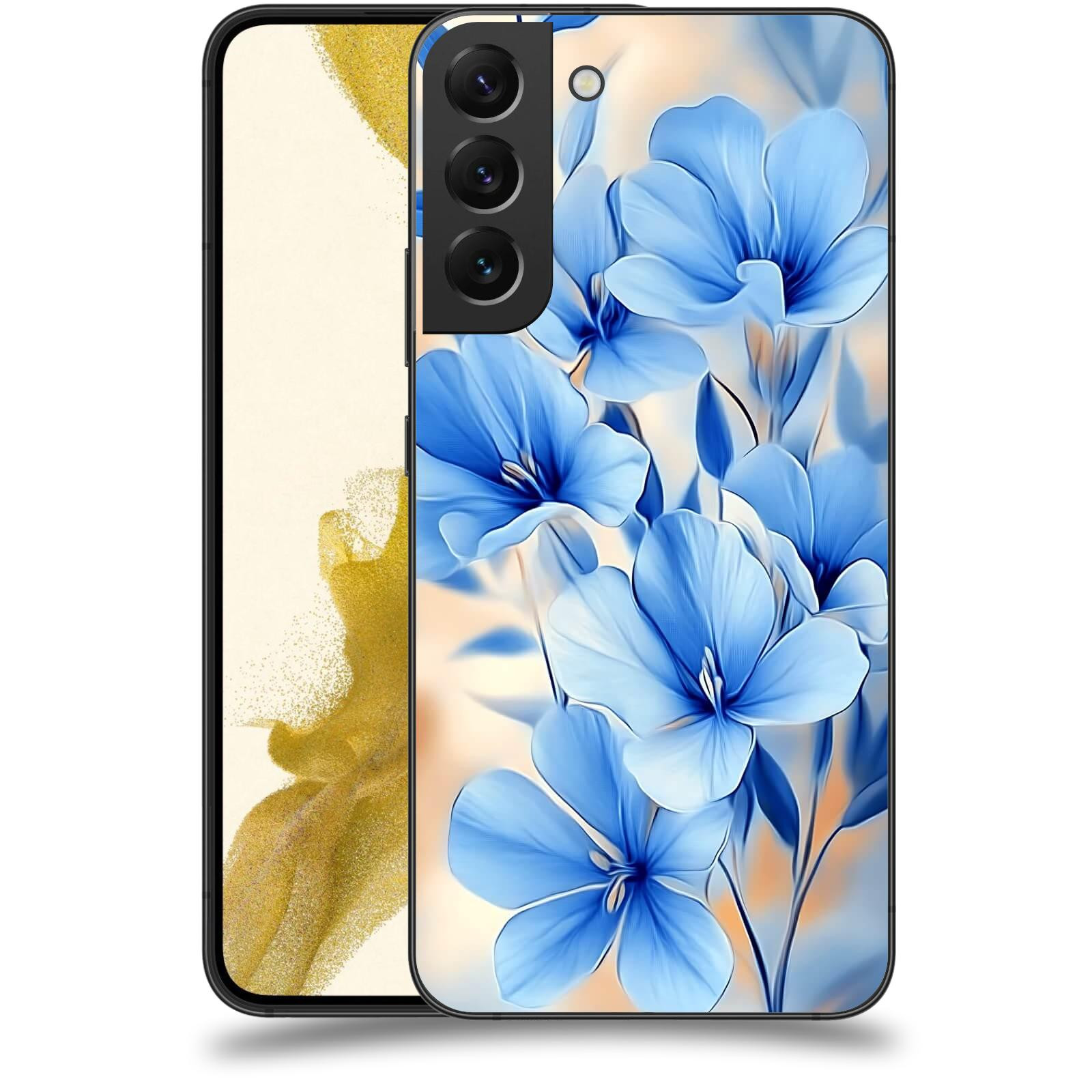 ACOVER Kryt na mobil Samsung Galaxy S22+ 5G - Modré květiny.