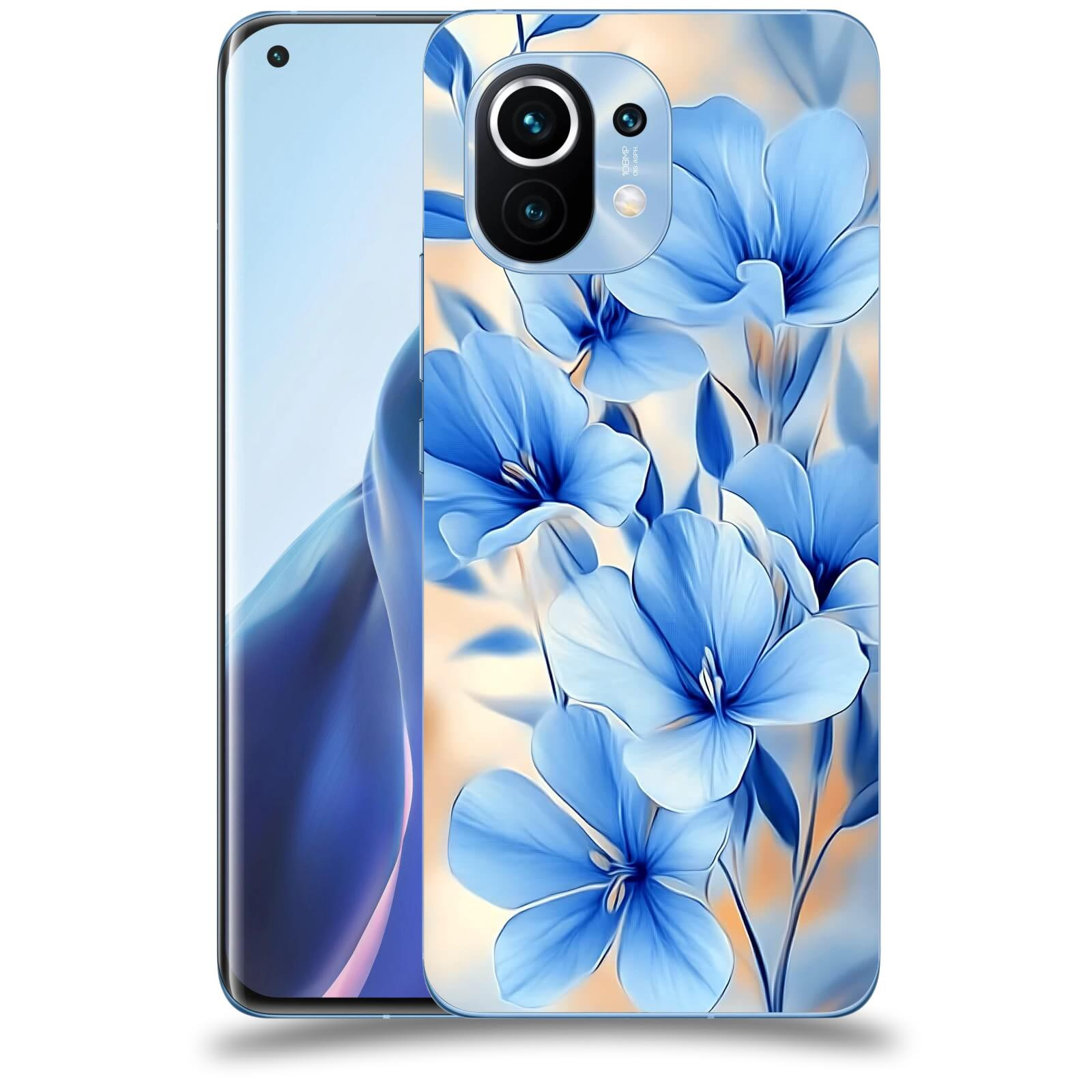 ACOVER Kryt na mobil Xiaomi Mi 11 - Modré květiny.