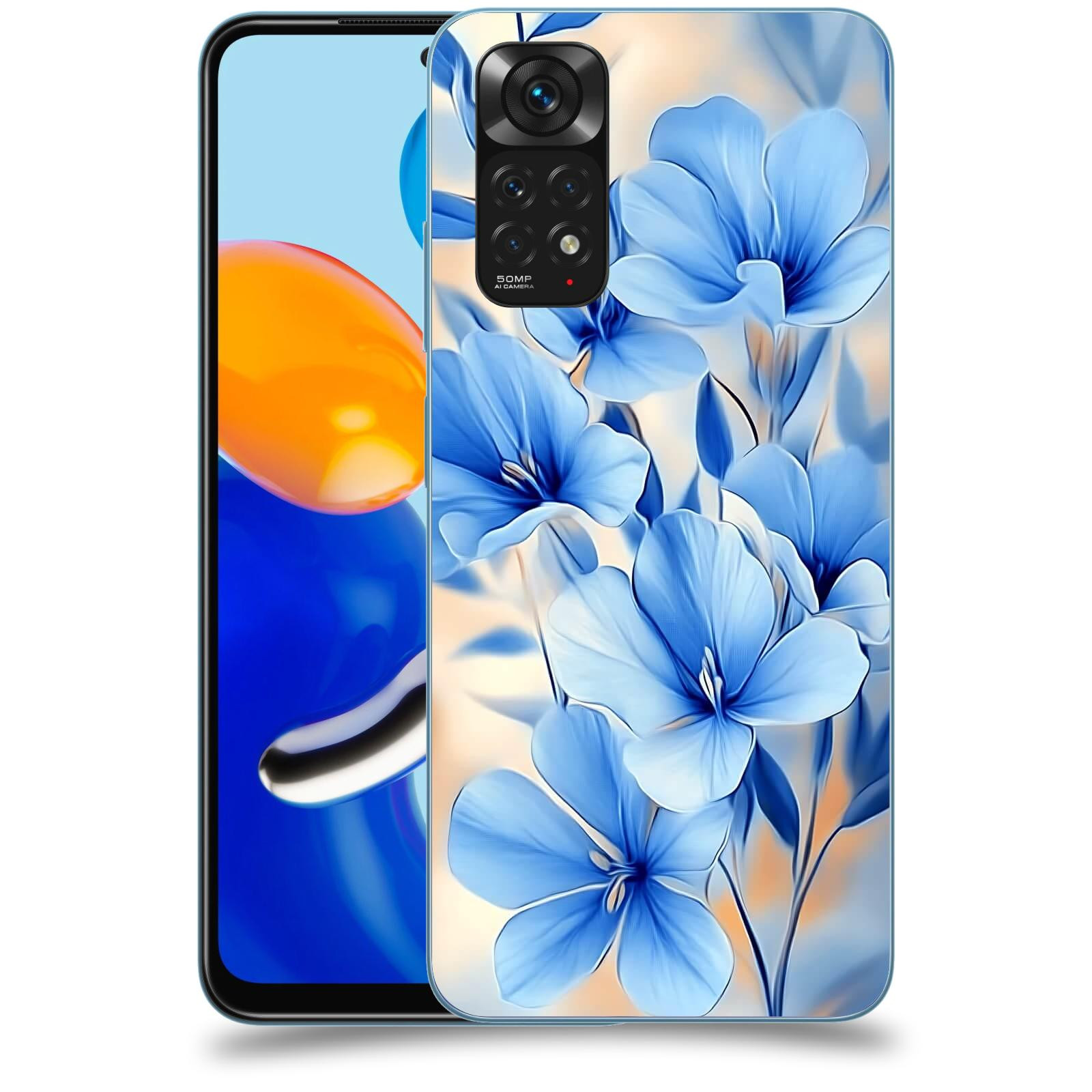 ACOVER Kryt na mobil Xiaomi Redmi Note 11 - Modré květiny.