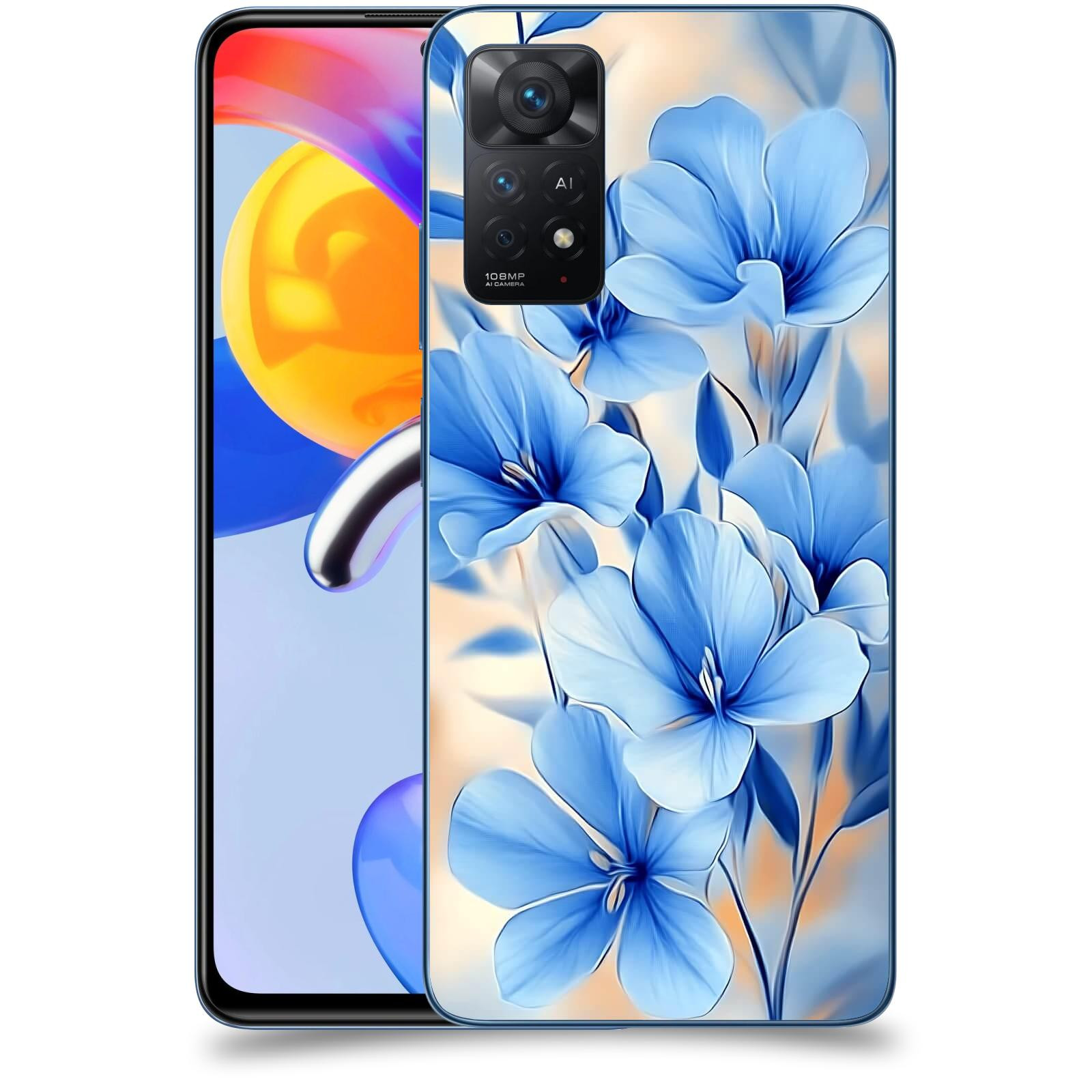 ACOVER Kryt na mobil Xiaomi Redmi Note 11 Pro 5G - Modré květiny.