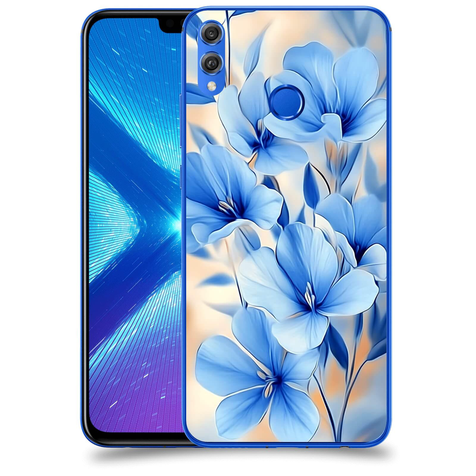 ACOVER Kryt na mobil Honor 8X - Modré květiny.