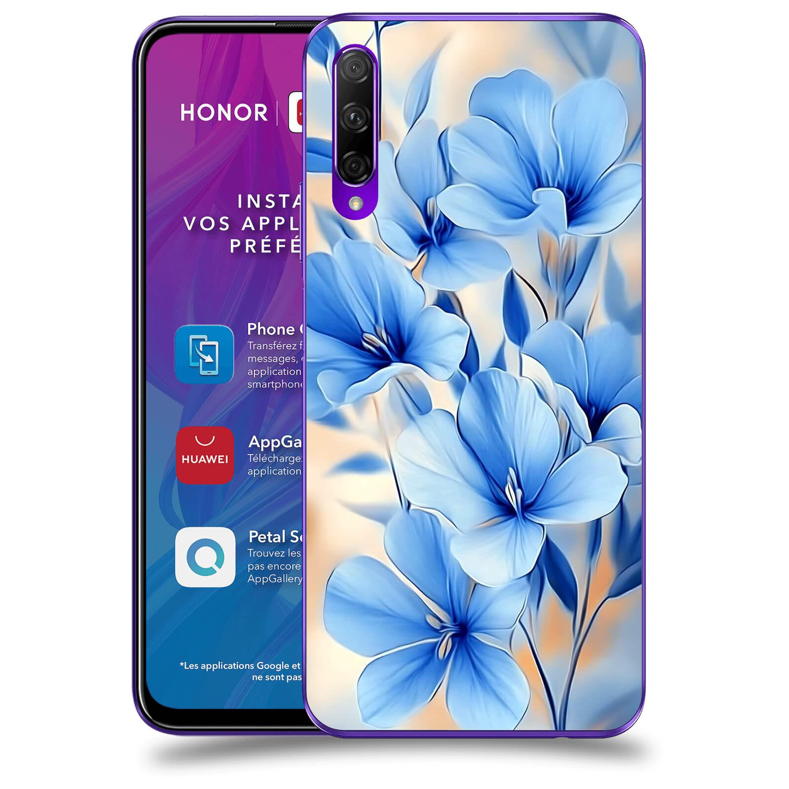 ACOVER Kryt na mobil Honor 9X Pro - Modré květiny.
