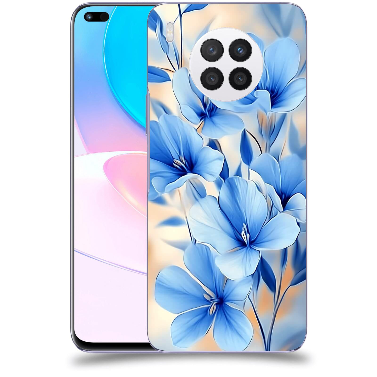 ACOVER Kryt na mobil Huawei Nova 8i - Modré květiny.