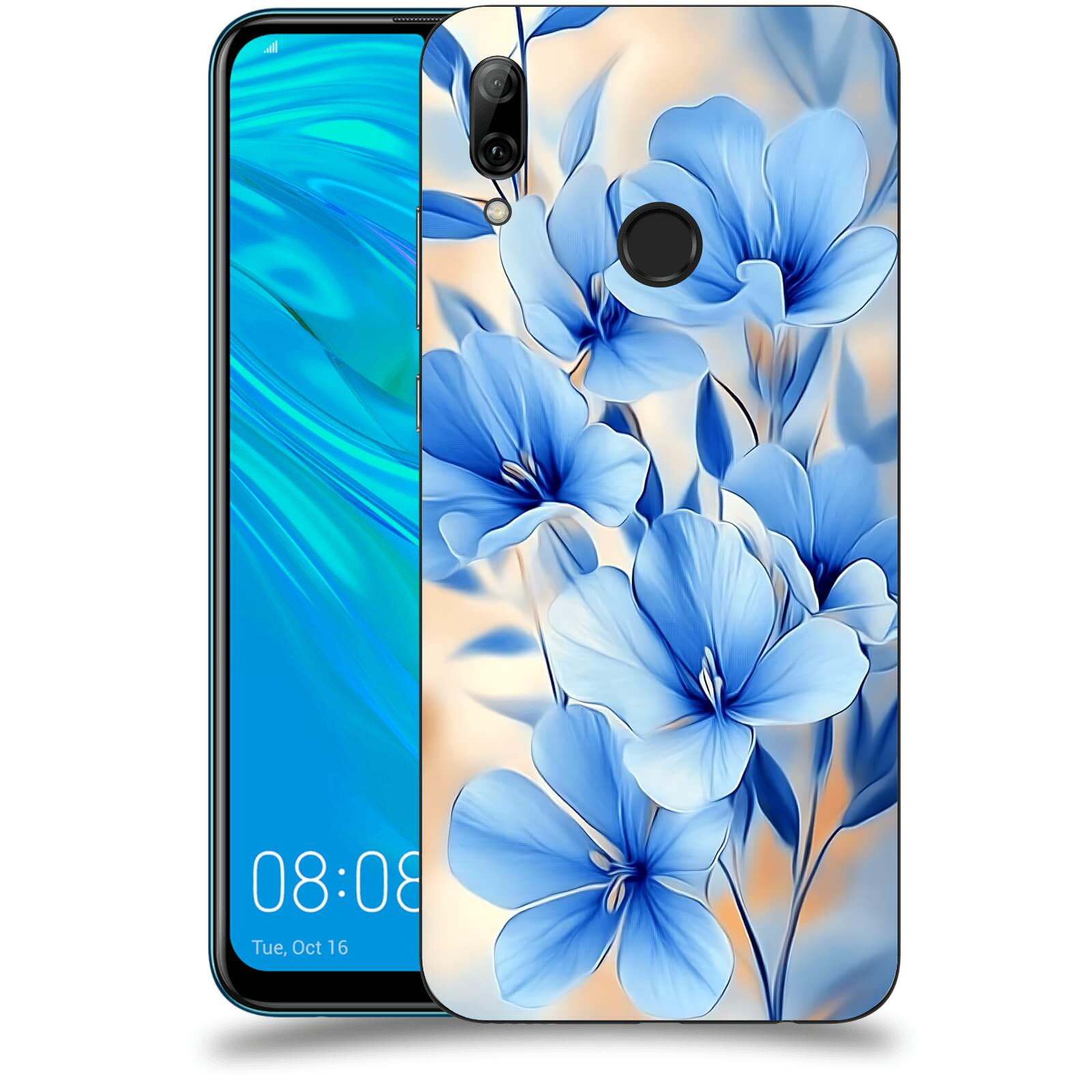 ACOVER Kryt na mobil Huawei P Smart 2019 - Modré květiny.