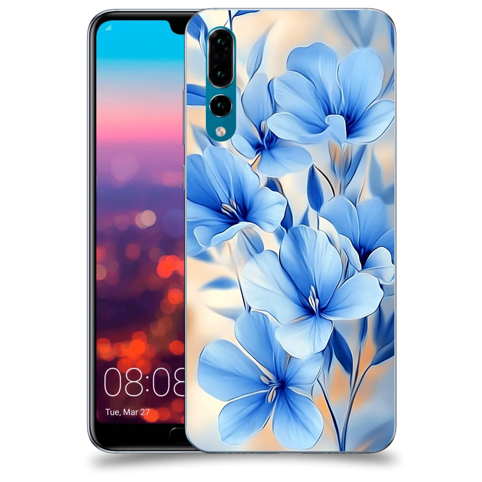 ACOVER Kryt na mobil Huawei P20 Pro - Modré květiny.