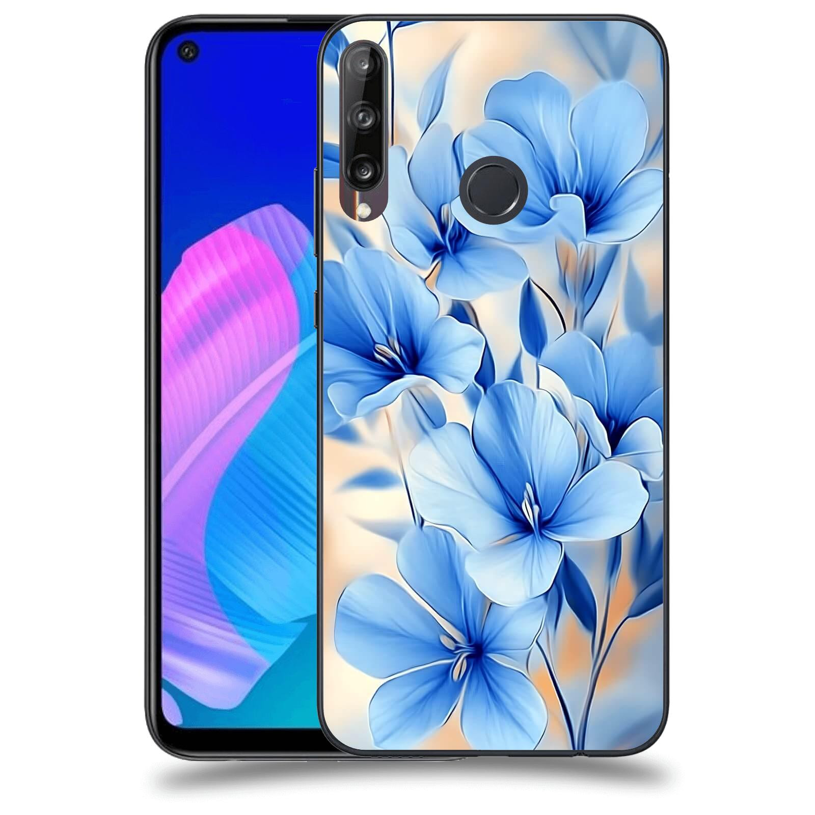 ACOVER Kryt na mobil Huawei P40 Lite E - Modré květiny.