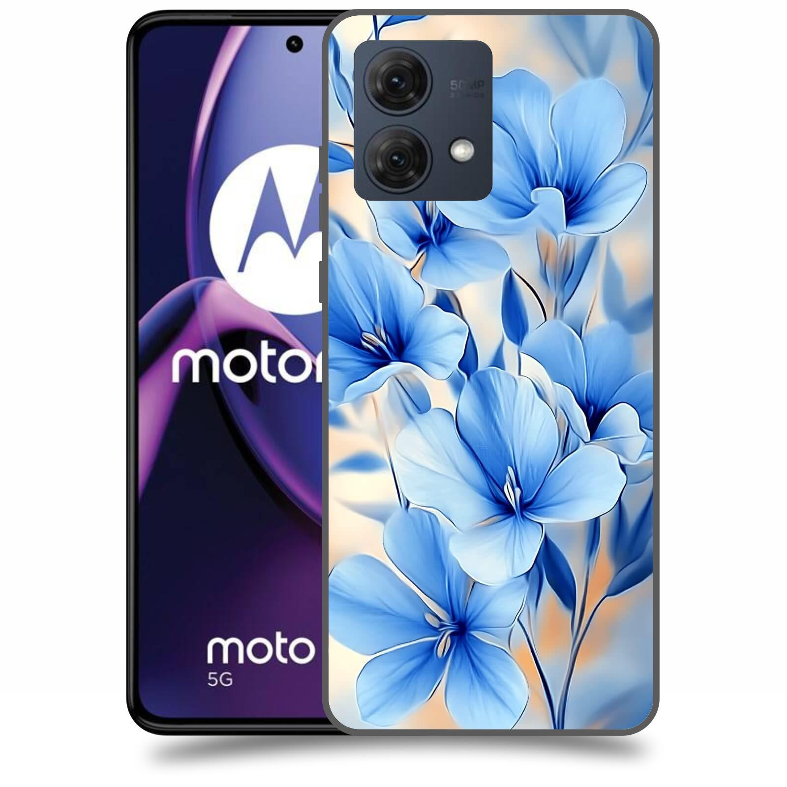ACOVER Kryt na mobil Motorola Moto G84 5G - Modré květiny.