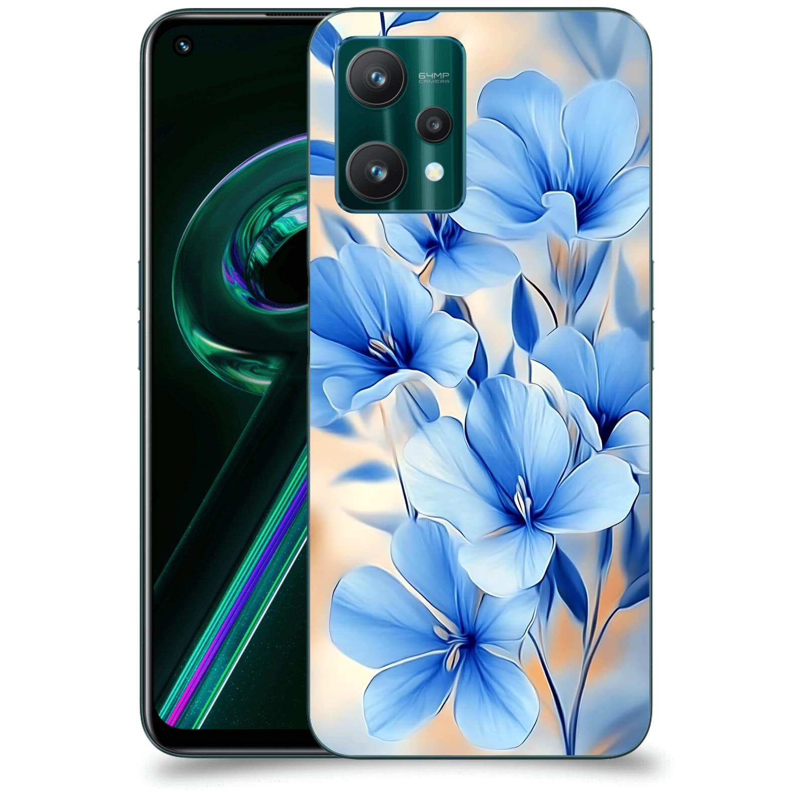ACOVER Kryt na mobil Realme 9 Pro 5G - Modré květiny.
