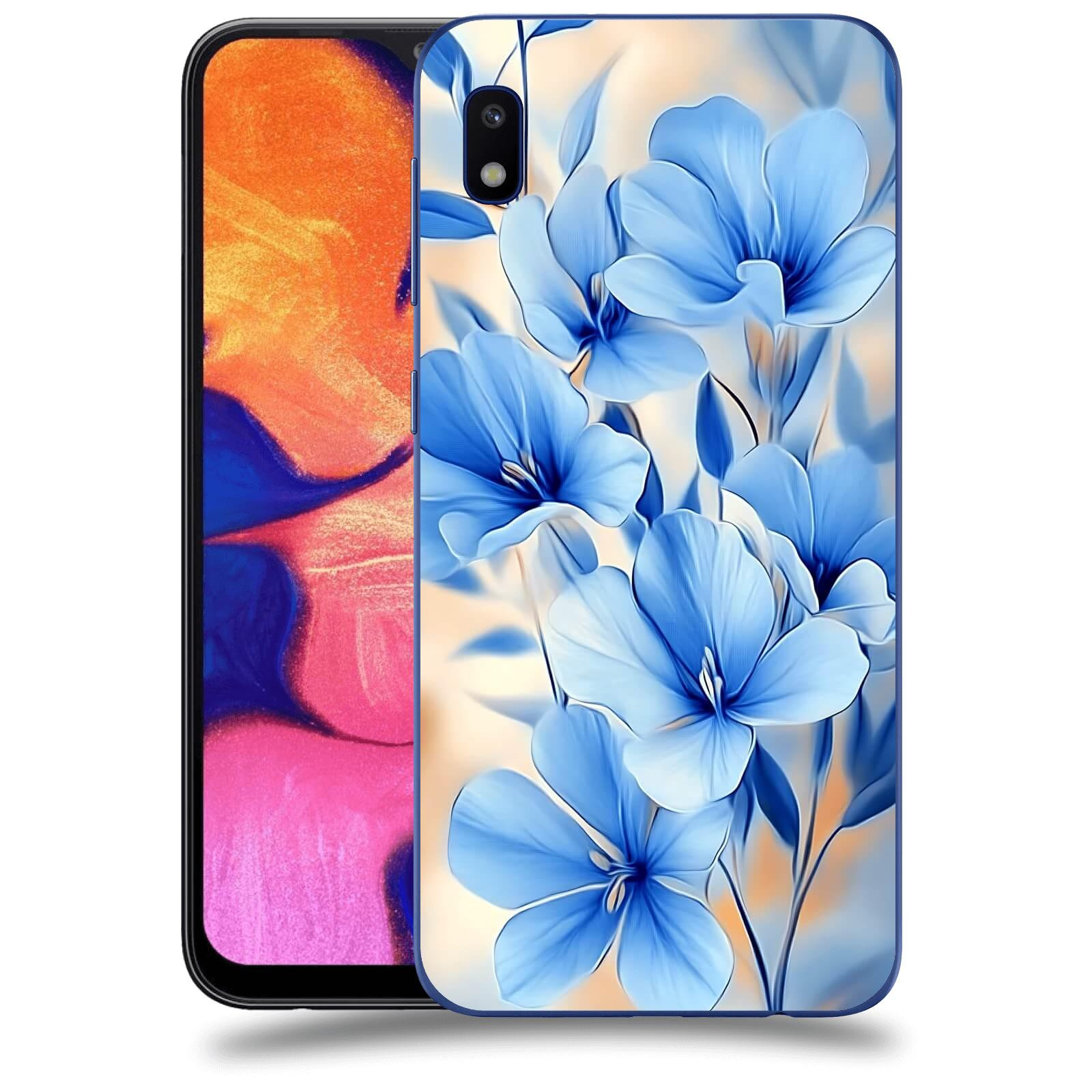 ACOVER Kryt na mobil Samsung Galaxy A10 A105F - Modré květiny.