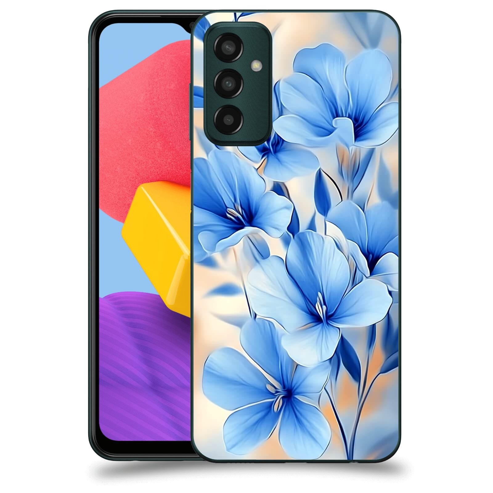 ACOVER Kryt na mobil Samsung Galaxy M13 M135F - Modré květiny.