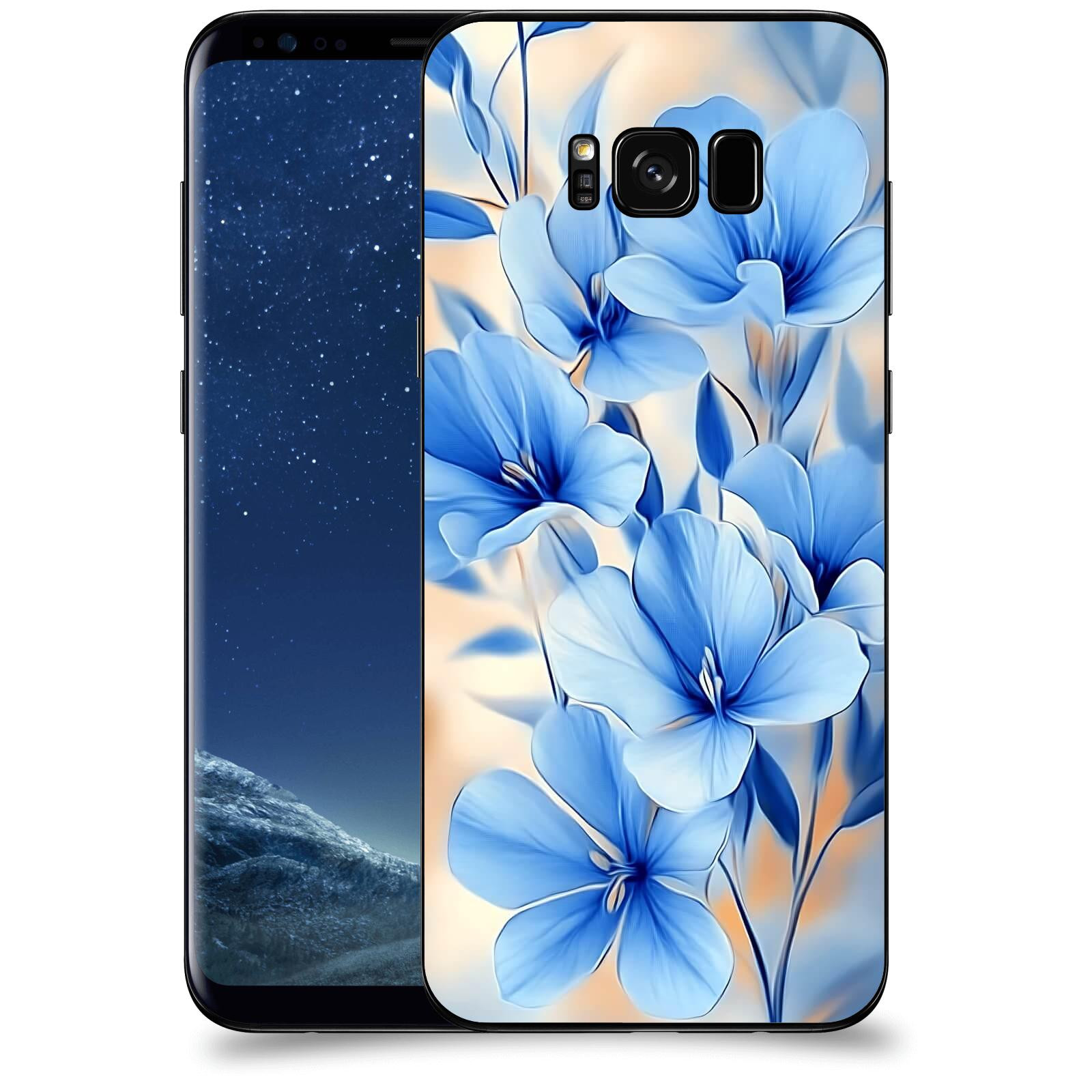 ACOVER Kryt na mobil Samsung Galaxy S8+ G955F - Modré květiny.