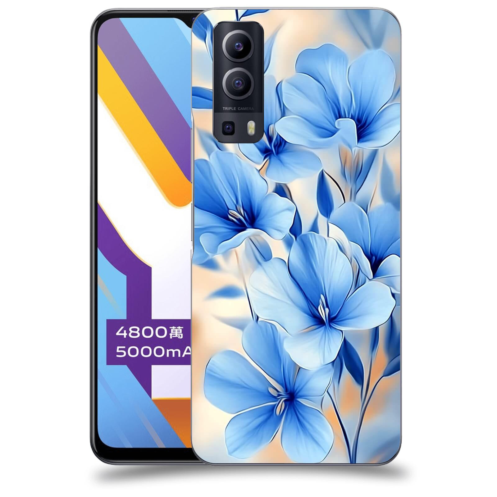 ACOVER Kryt na mobil Vivo Y52 5G - Modré květiny.