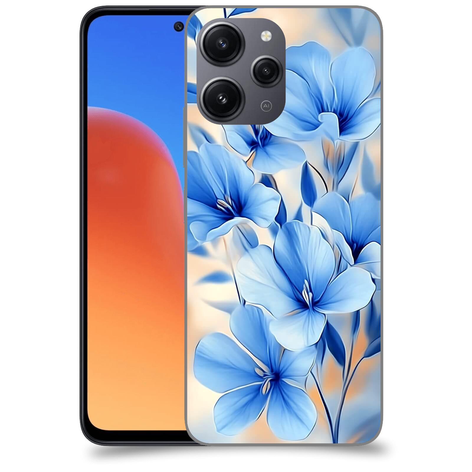 ACOVER Kryt na mobil Xiaomi Redmi 12 - Modré květiny.