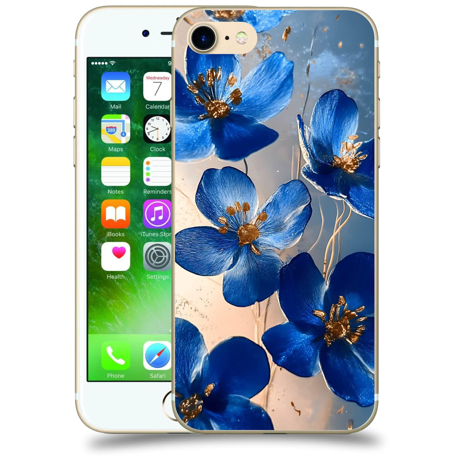 ACOVER Kryt na mobil Apple iPhone 7 - Zlatá elegance