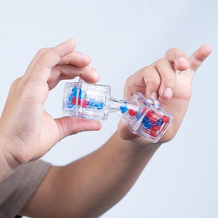 Fidget Blox Sound - relaxační kostka - modrá a červená