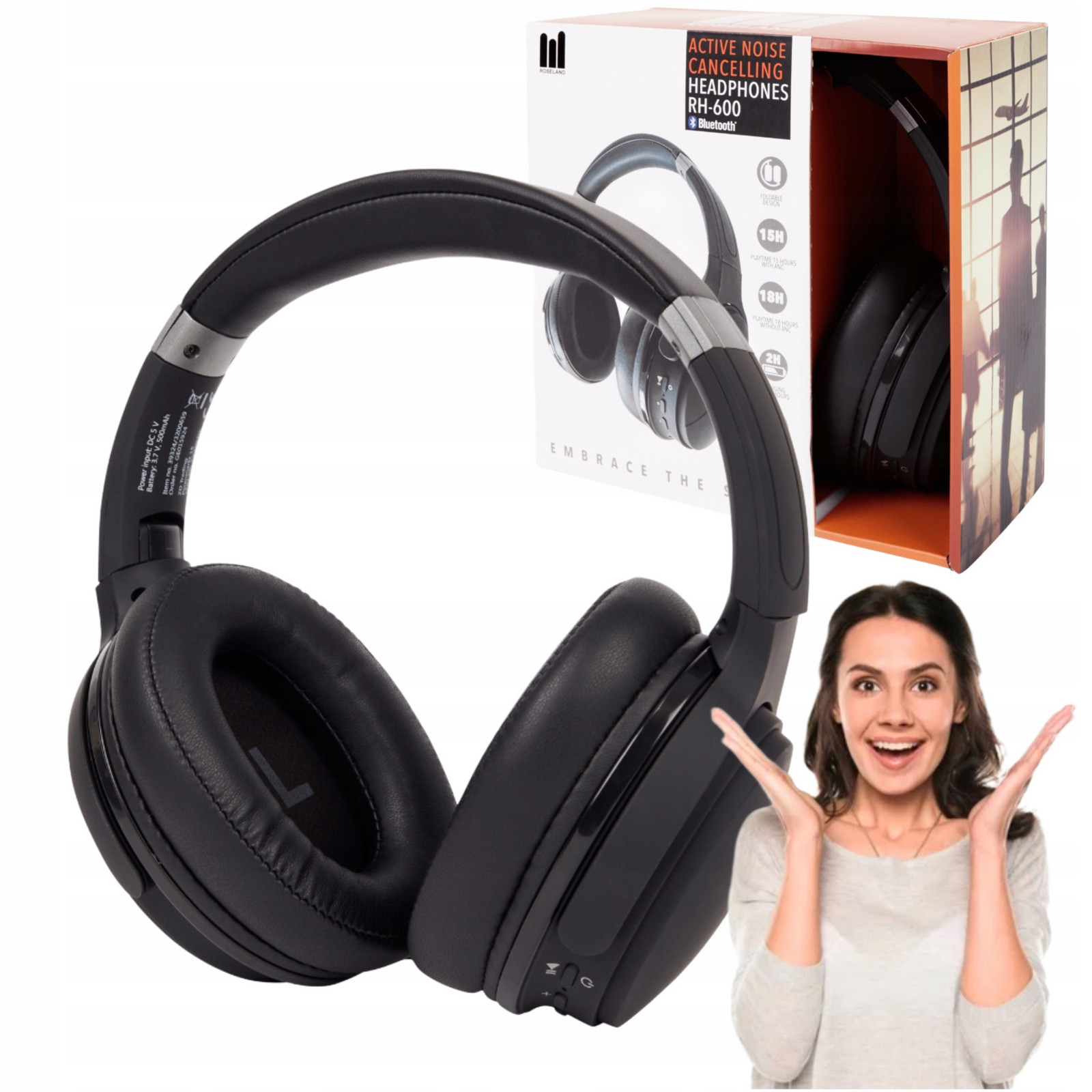 Bezdrátová Bluetooth Sluchátka Přes Uši Redukce Šumu 18H Provoz Usb-c