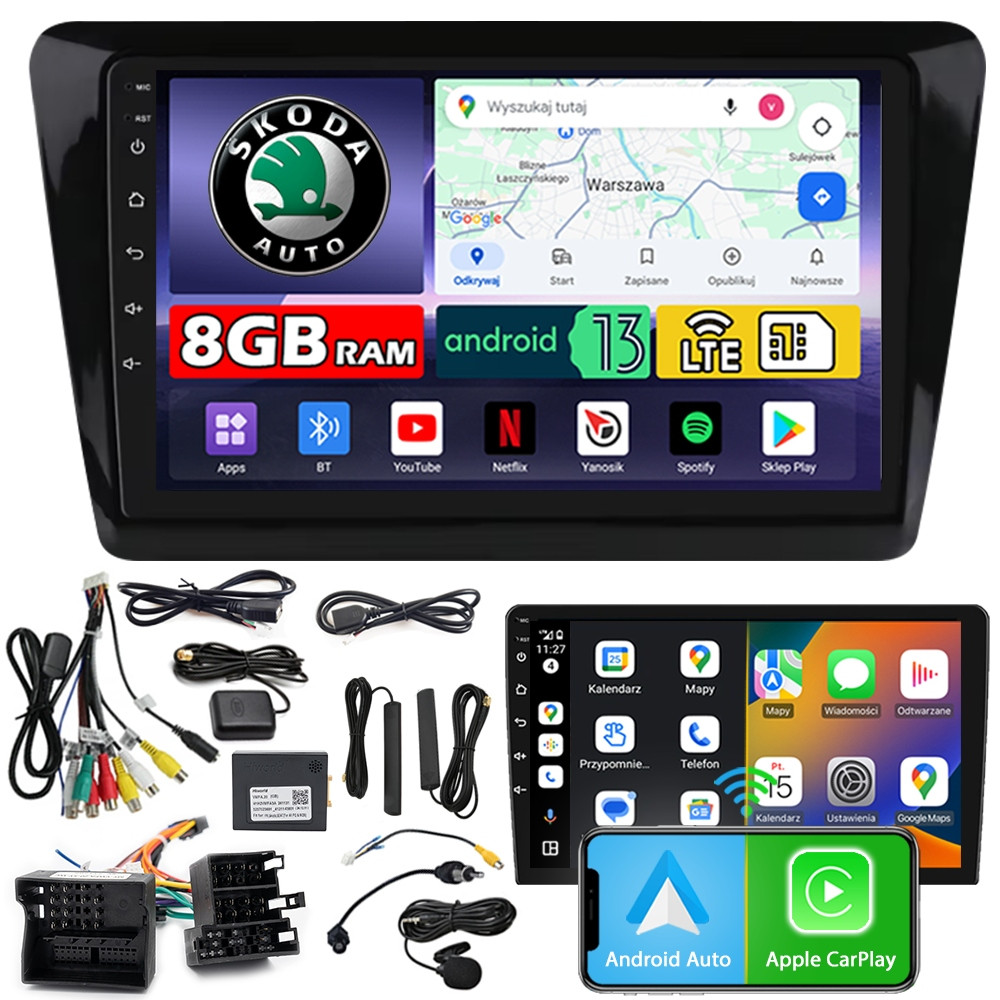 Autorádio Ncs ZQ9 Skoda Rapid 2012-2020 Android 8GB Lte