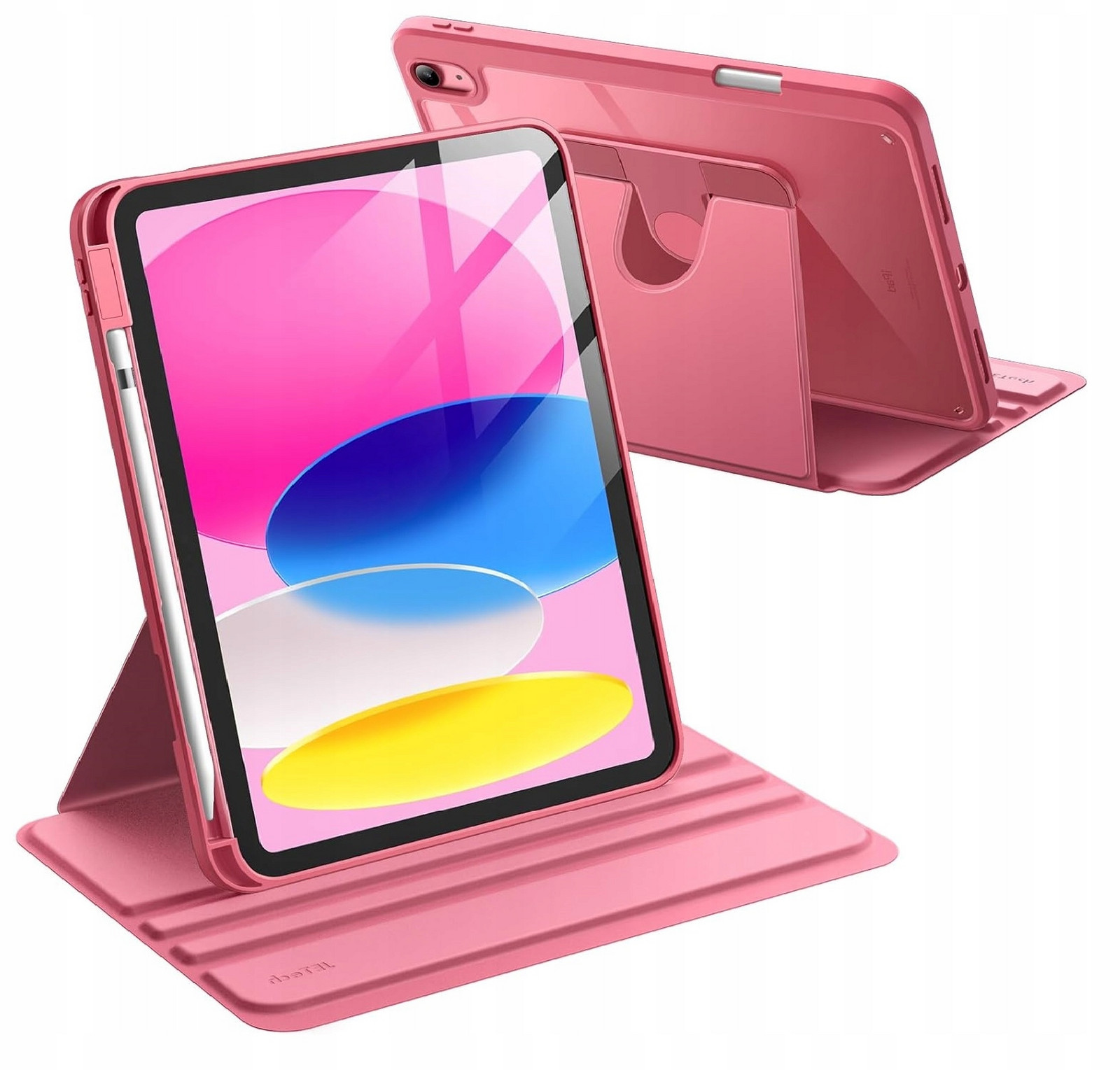 Pouzdro Otočné 360 Stojan Apple iPad 10 Pouzdro Pencil Buzení Růžová