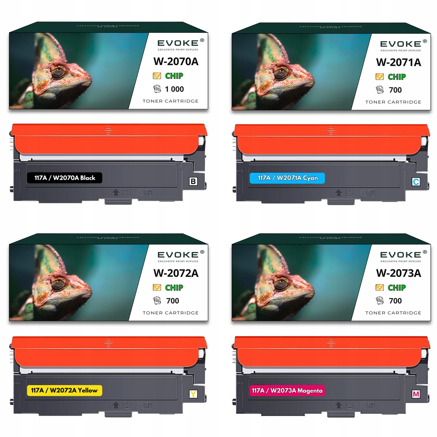 4x toner do tiskárny Hp 117A Sada Cmyk W2070A W2073A