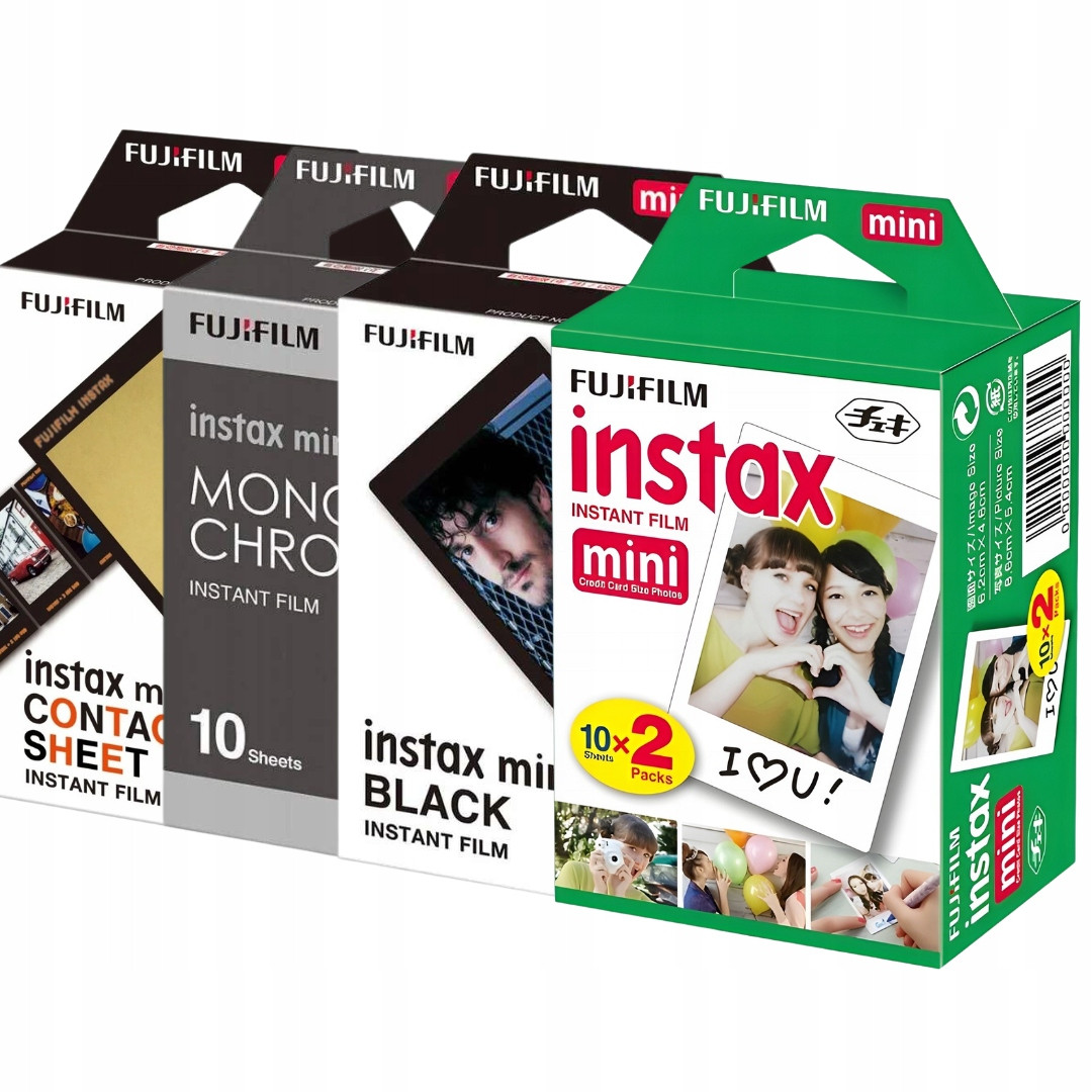 Sada náplní Instax Mini pro Instaxa fotoaparát Fujifilm 50 fotografií mono černá