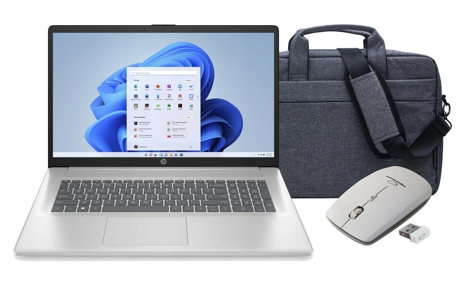 Sada Hp 17-cn Myš Taška i5-13 16GB 512GB FullHD Win 11 Stříbrná