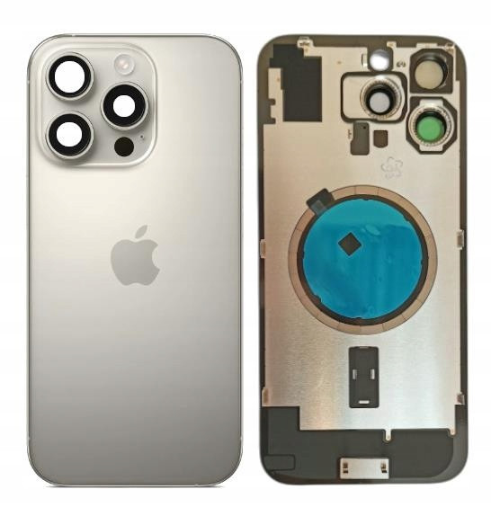 Klapka Zadní Kryt iPhone 16 Pro Max Přírodní Titan Rámem a Magnety Magsafe