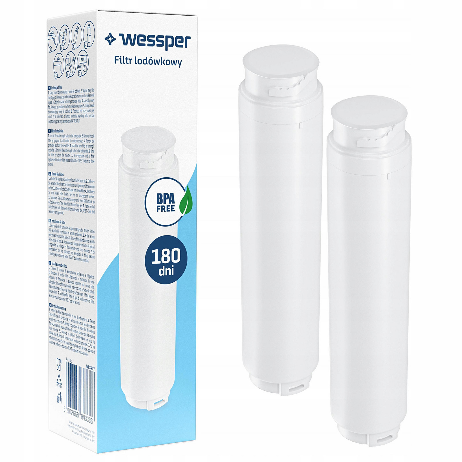 2x Vodní filtr Wessper do lednice Neff Gaggenau náhradní Bosch 644845