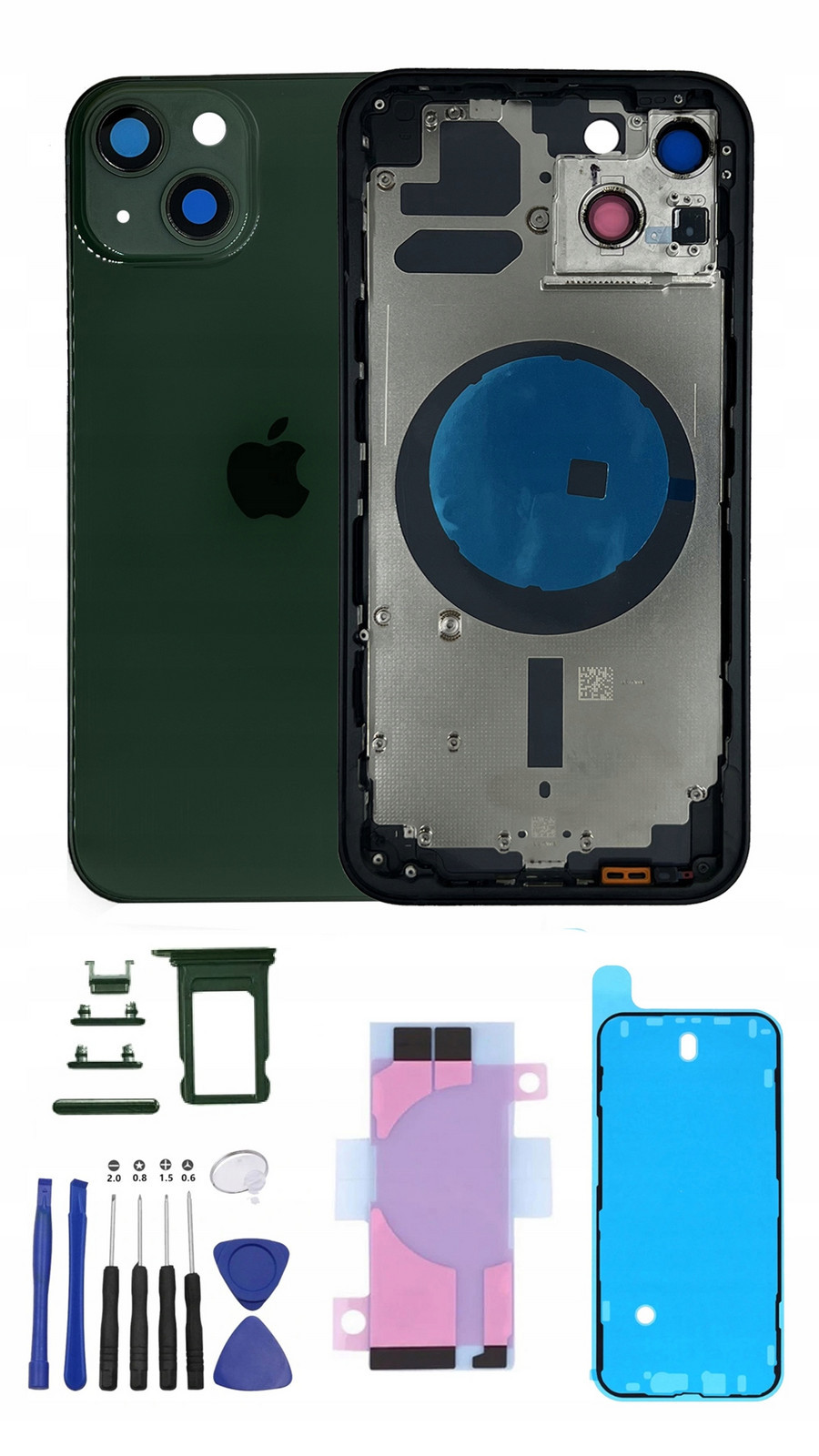 Kompletní pouzdro Zelené pro Apple Phone 13, zadní kryt, panel s rámečkem