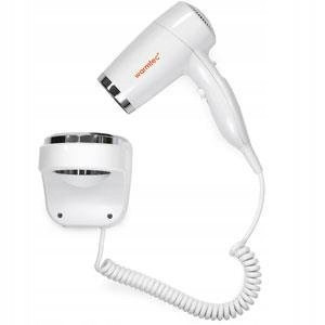 Vysoušeč vlasů malý lehký hotelový Warmtec nástěnný bílý 1800W P9 bia