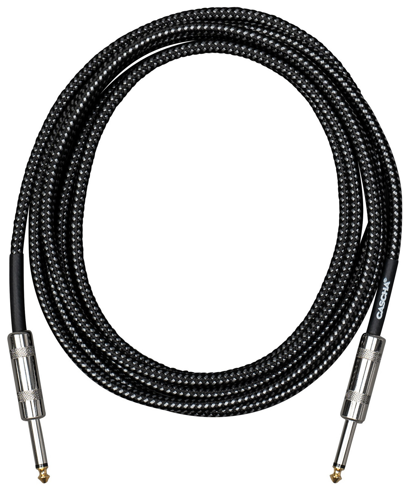 Cascha Standard Line Guitar Cable Straight Black Tweed 3m