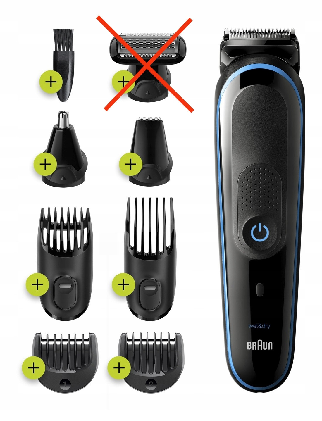 Zastřihovač vlasů Braun MGK5280 9v1