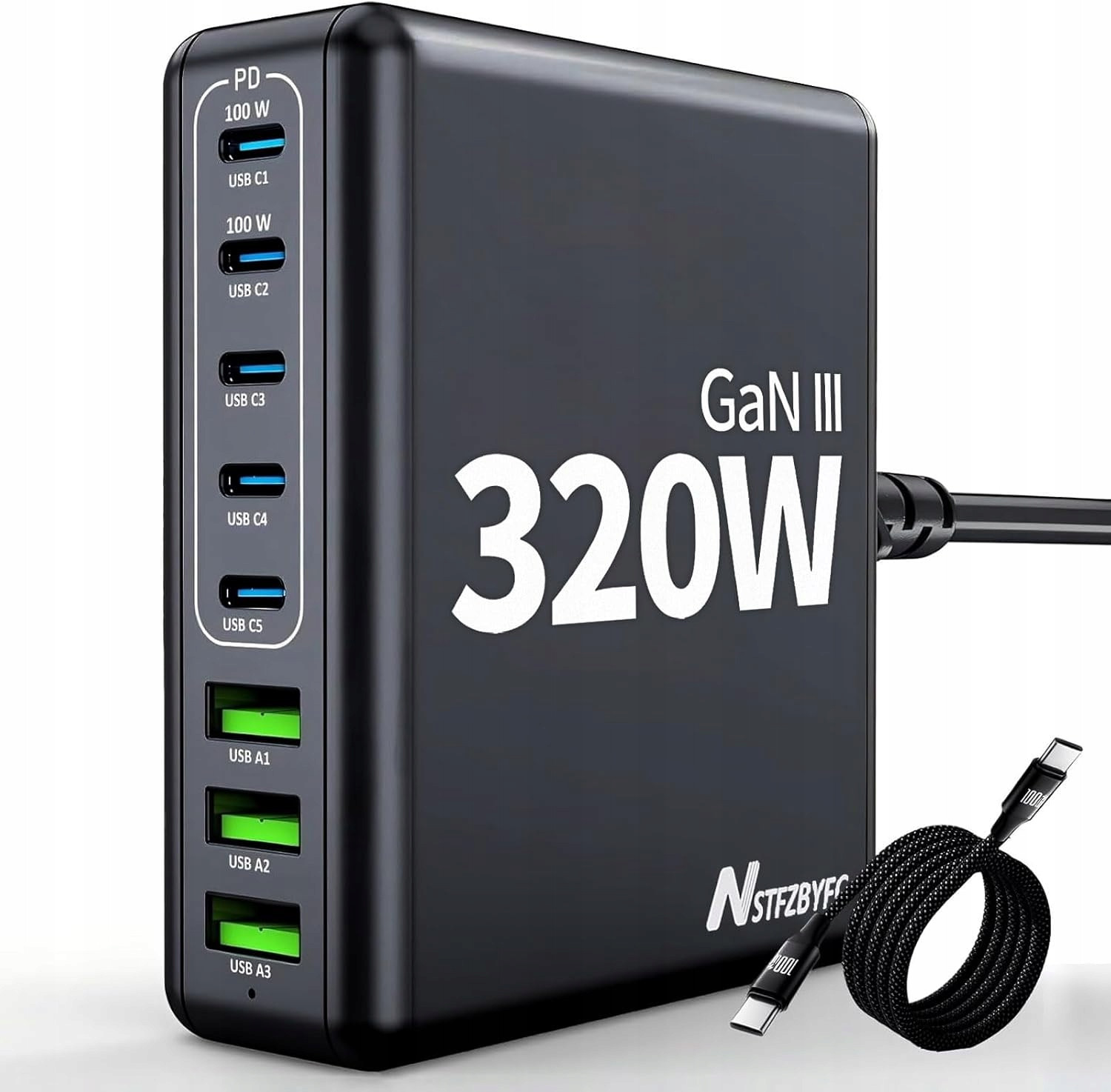 GaN Nabíječka notebooku Nabíjecí stanice pro iPhone, MacBook Pro/Air, iPad 320W