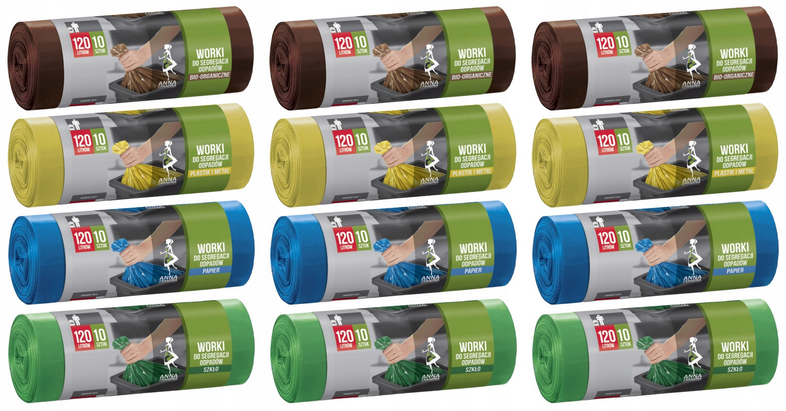 Pytle Na Odpadky Na Tříděný Odpad 12x10 Odpadu 120L