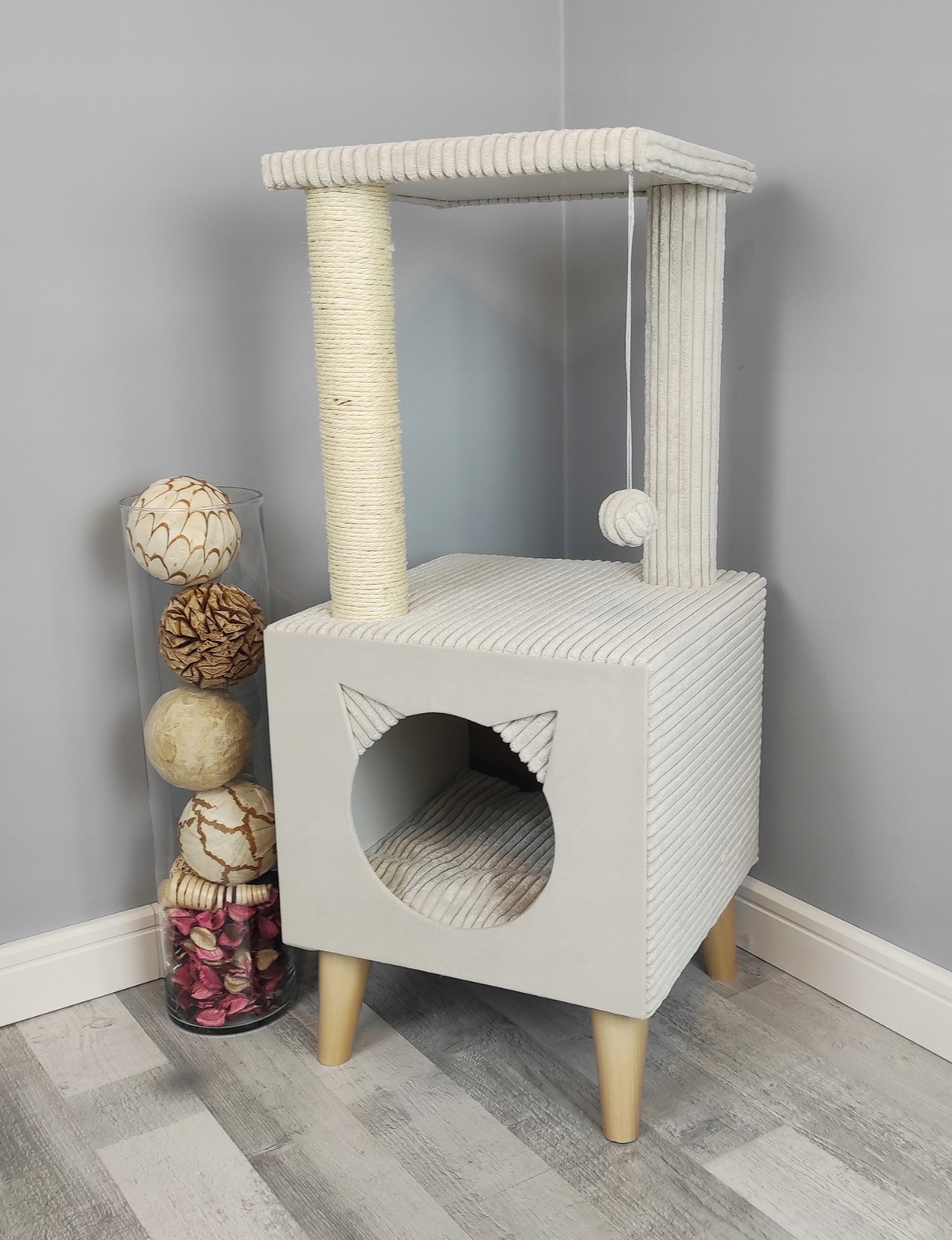 Drapak Pro Kočky Pelíšek S Polštářem Domeček Věž
