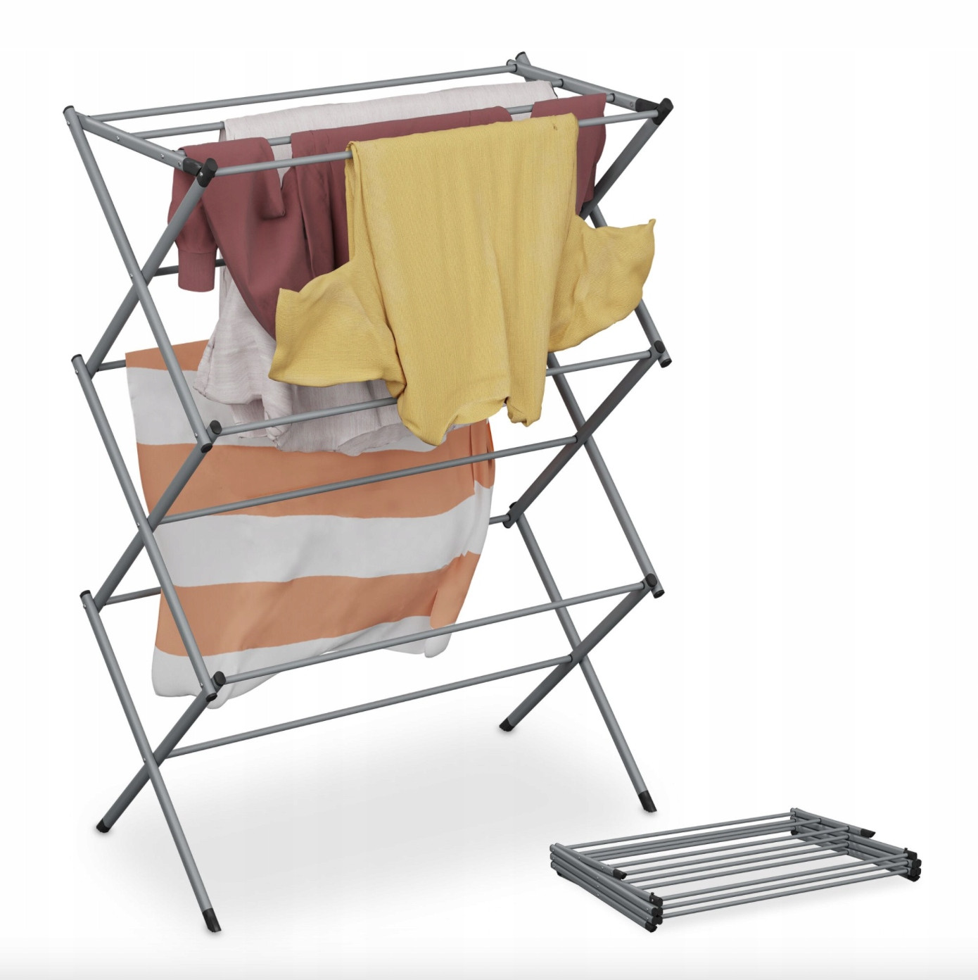 Skládací sušák na oblečení 104 x 73 x 38 cm kovový šedý