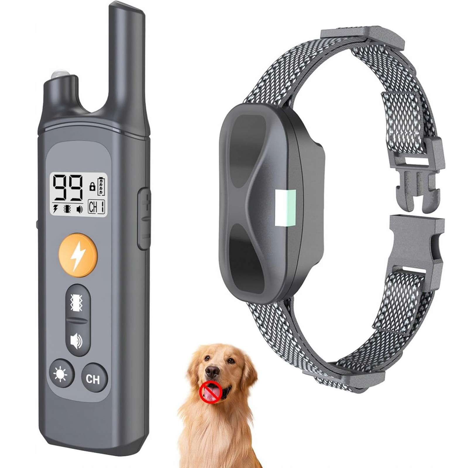 Elektrický Výcvikový Obojek Pro Psa Pro Výcvik, Voděodolný, Tišící