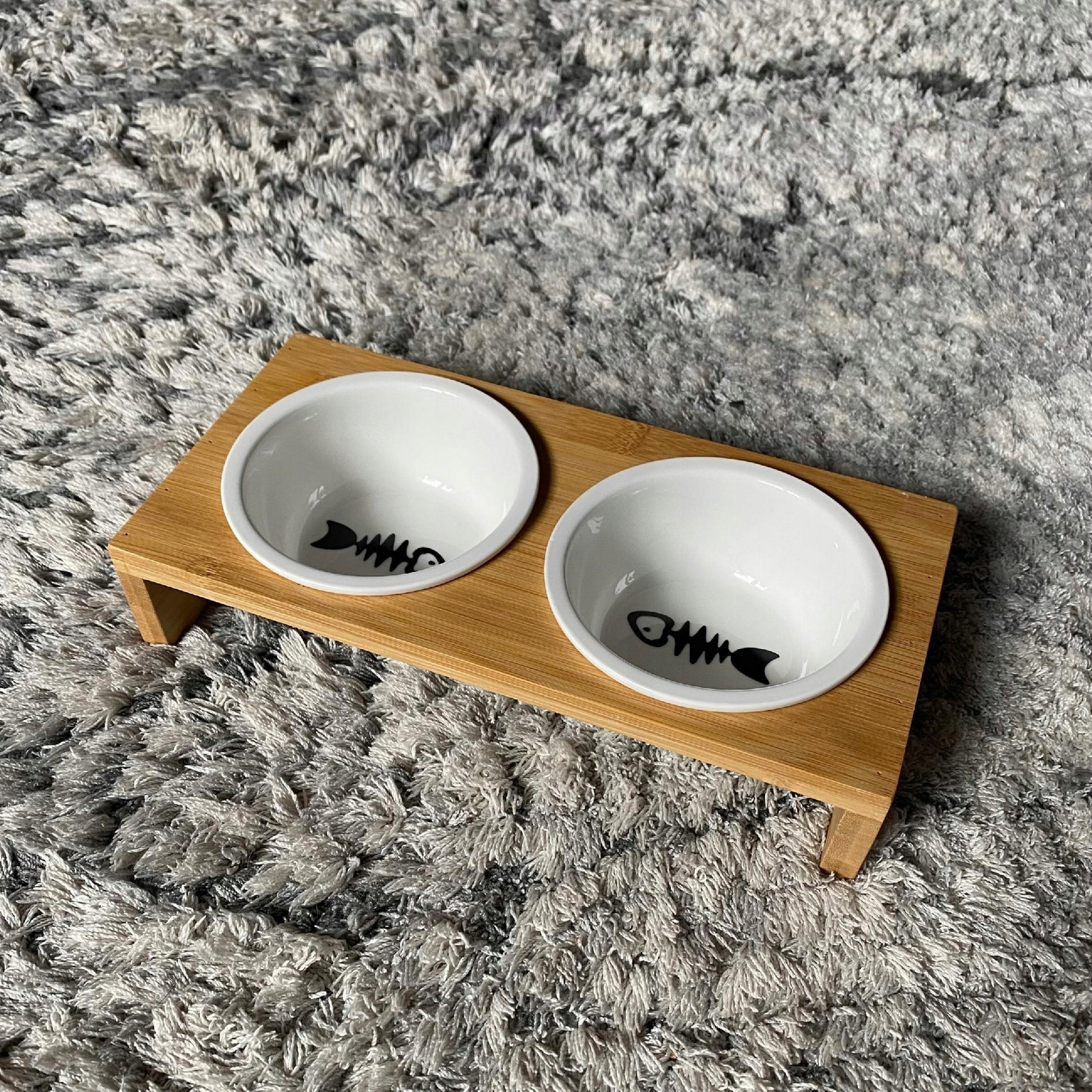 Bambusová miska pro kočky keramická miska pro kočky miska pro kočky